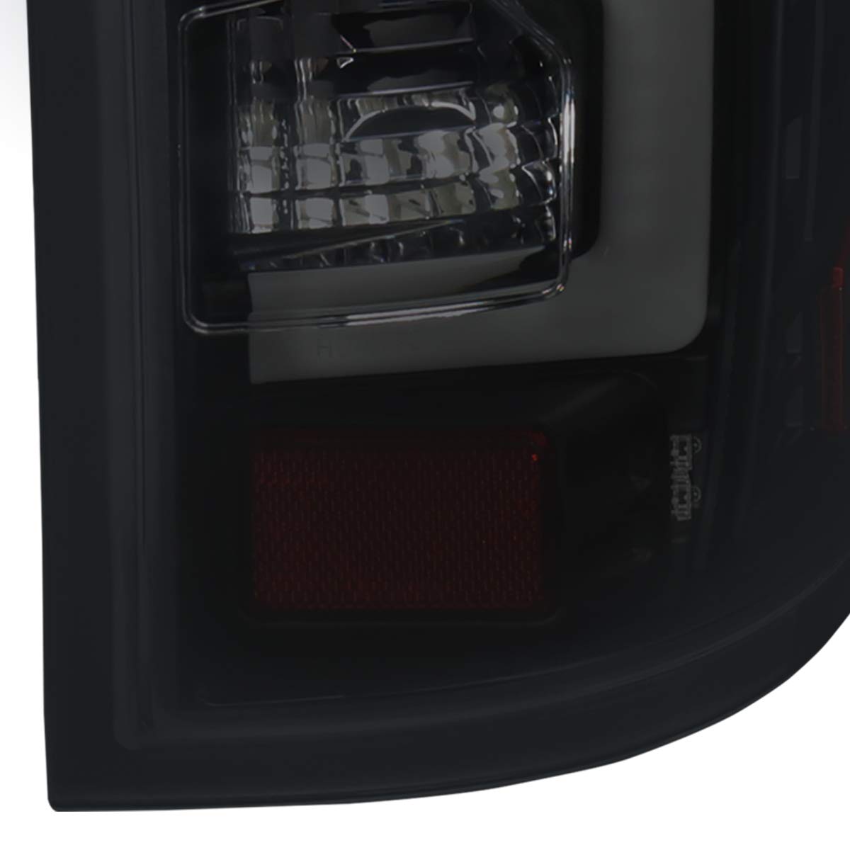 Compatible/Replacement LED Tail Lights for 2014-2017 GMC Sierra 1500 & 2500HD - White Streak, Black Housing with Smoked Lens - Perfect for Night Driving & Enhanced Visibility