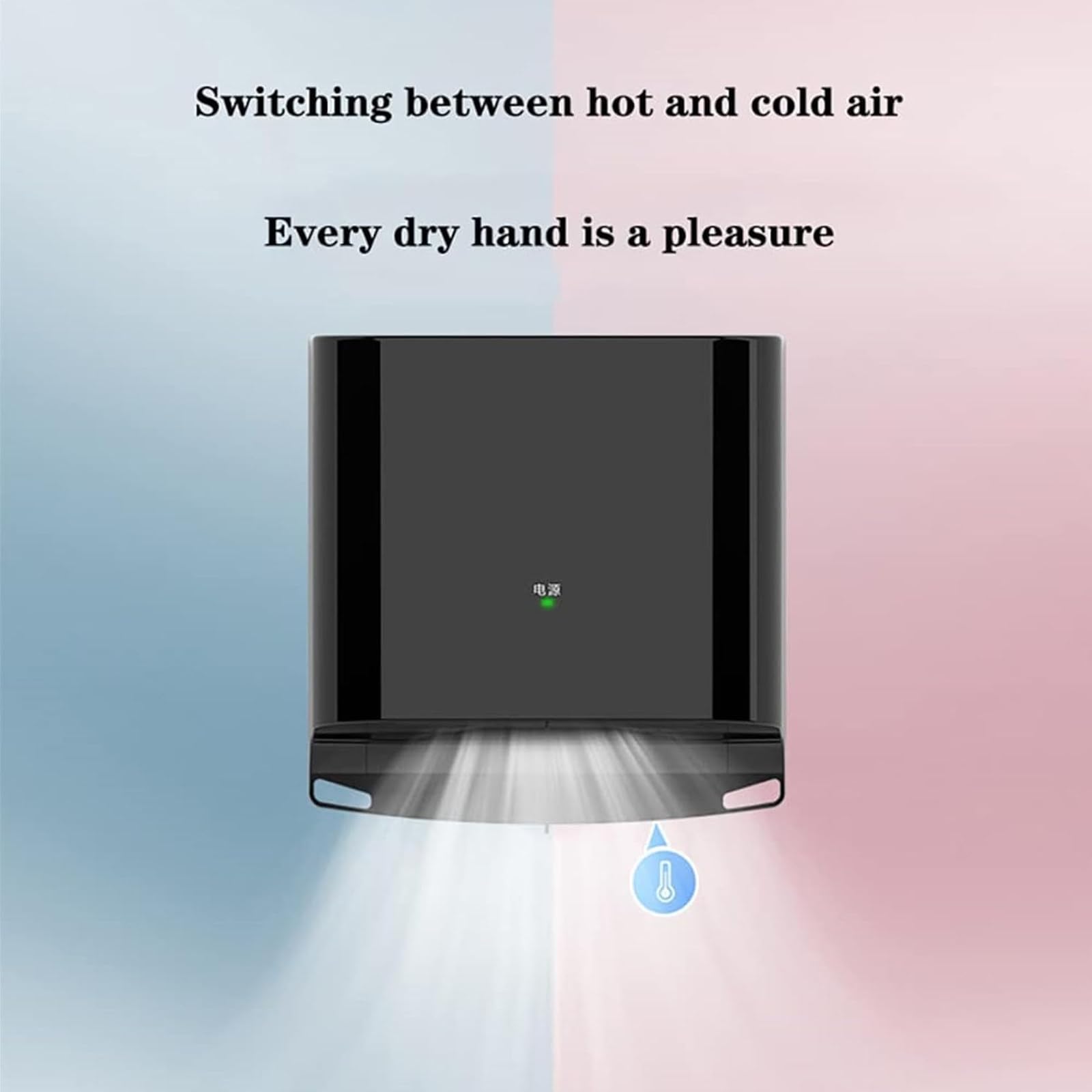 Automatic Commercial Hand Dryer - ABS Wall Mount Air Dryer with Filtration System for Toilets, Washrooms & WC - Gold Finish - Ideal for Hotels, Restaurants, and Public Restrooms