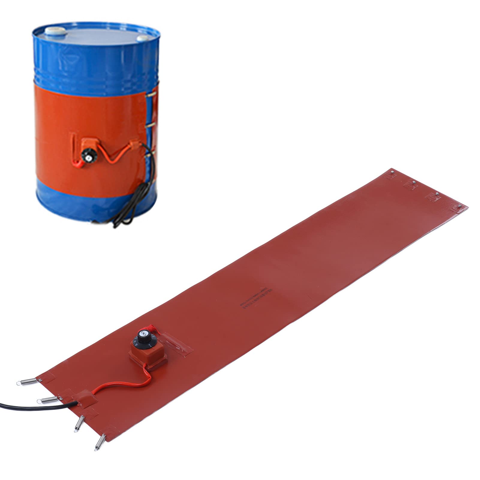 1200W Heavy Duty Silicone Rubber Drum Heater for 50L Oil Drum with Thermostat - Insulated Heating Blanket for Valves, Instruments & Drums (30°F to 150°F) - Perfect for Winter Storage, Chemical Processing & Industrial Applications