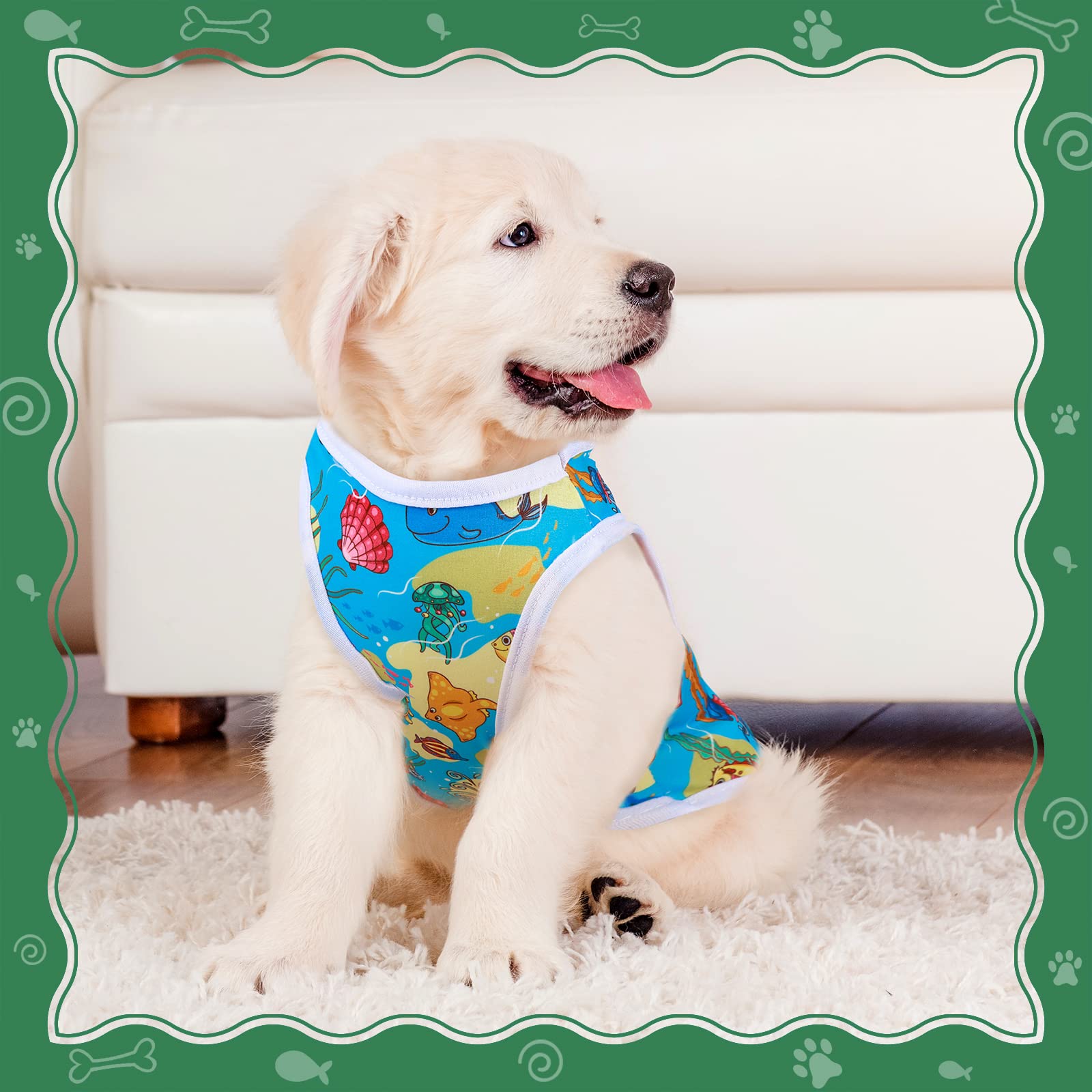 Saintrygo 10 Pack Cute Puppy Print Dog Shirts - Breathable Cartoon Pet Sweatshirt for Small Dogs & Cats (Medium Size) | Perfect for Daily Walks, Pet Parties & Photo Shoots