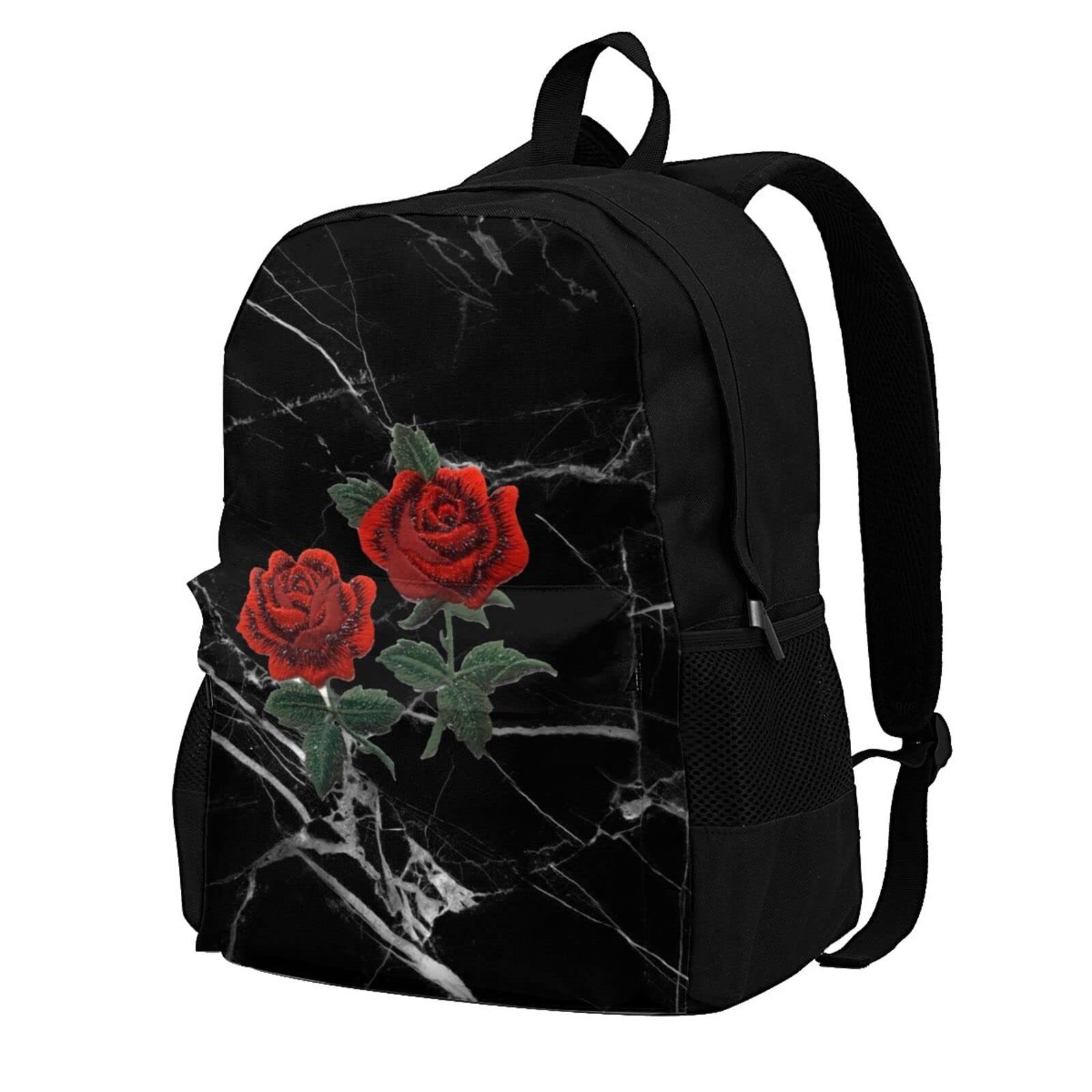 Veswiya Rose Print Laptop Backpack for Women & Men - Stylish School Bag, Travel Daypack, Bookbag for Teens & College Students - Perfect for Work, Commuting & Outdoor Adventures