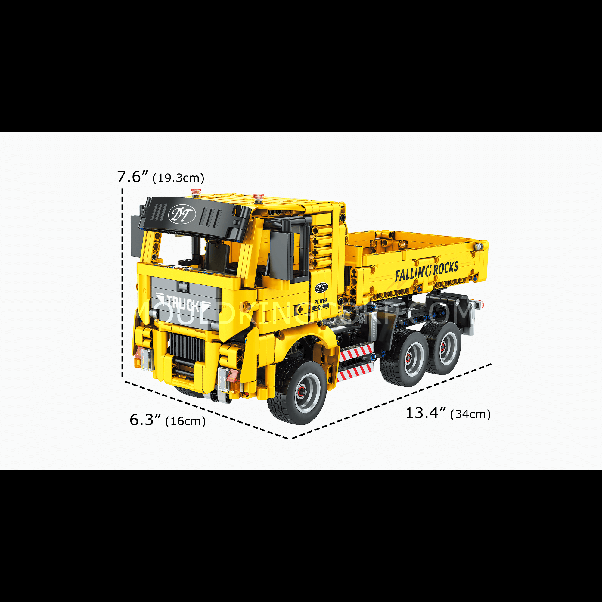 MOULD KING 15025 Remote Control Dump Truck Building Kit - 1,012 Pieces STEM Construction Toy for Kids & Adults | Perfect for DIY Projects, Birthday Gifts & Collectors Display