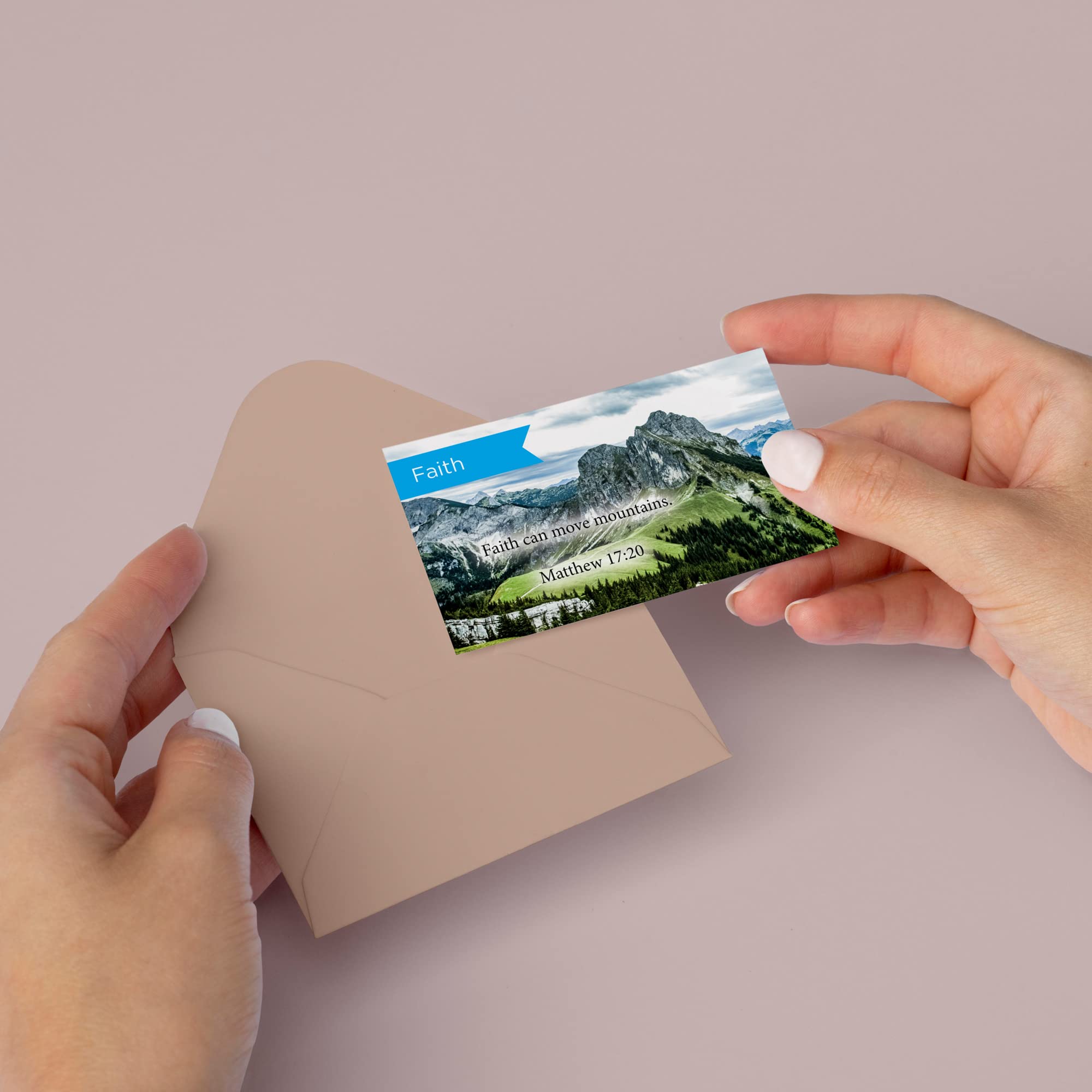 Pass It On Scripture Cards - Pack of 25 Inspirational Bible Verse Wallet Cards | Matthew 17:20 | Christian Faith Devotionals, Bible Study & Scripture Memorization | Perfect for Small Group Studies, Personal Encouragement & Christian Gift Giving