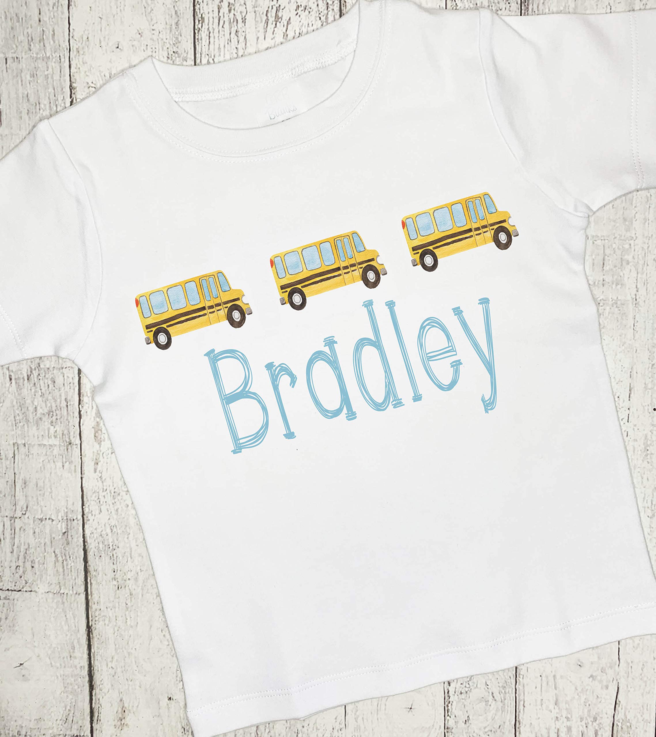 Custom Back to School Bus Trio T-Shirt - Personalized Kids Tee for School, First Day & Class Photos - Fun & Unique Student Outfit