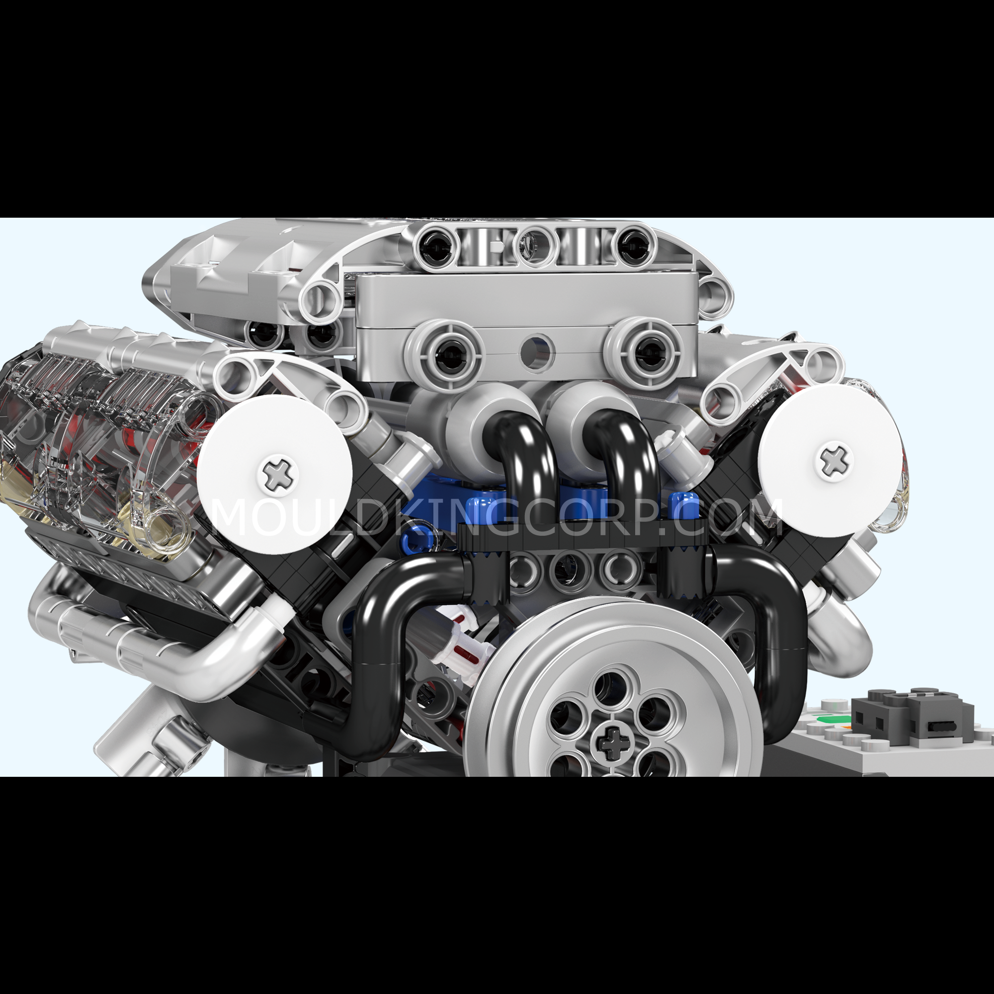 Mould King 10088 Motorized V8 Engine Model Building Kit - 535 Pieces DIY STEM Toy for Adults & Teens | Perfect for Engineering Enthusiasts, Home Decor & Educational Projects