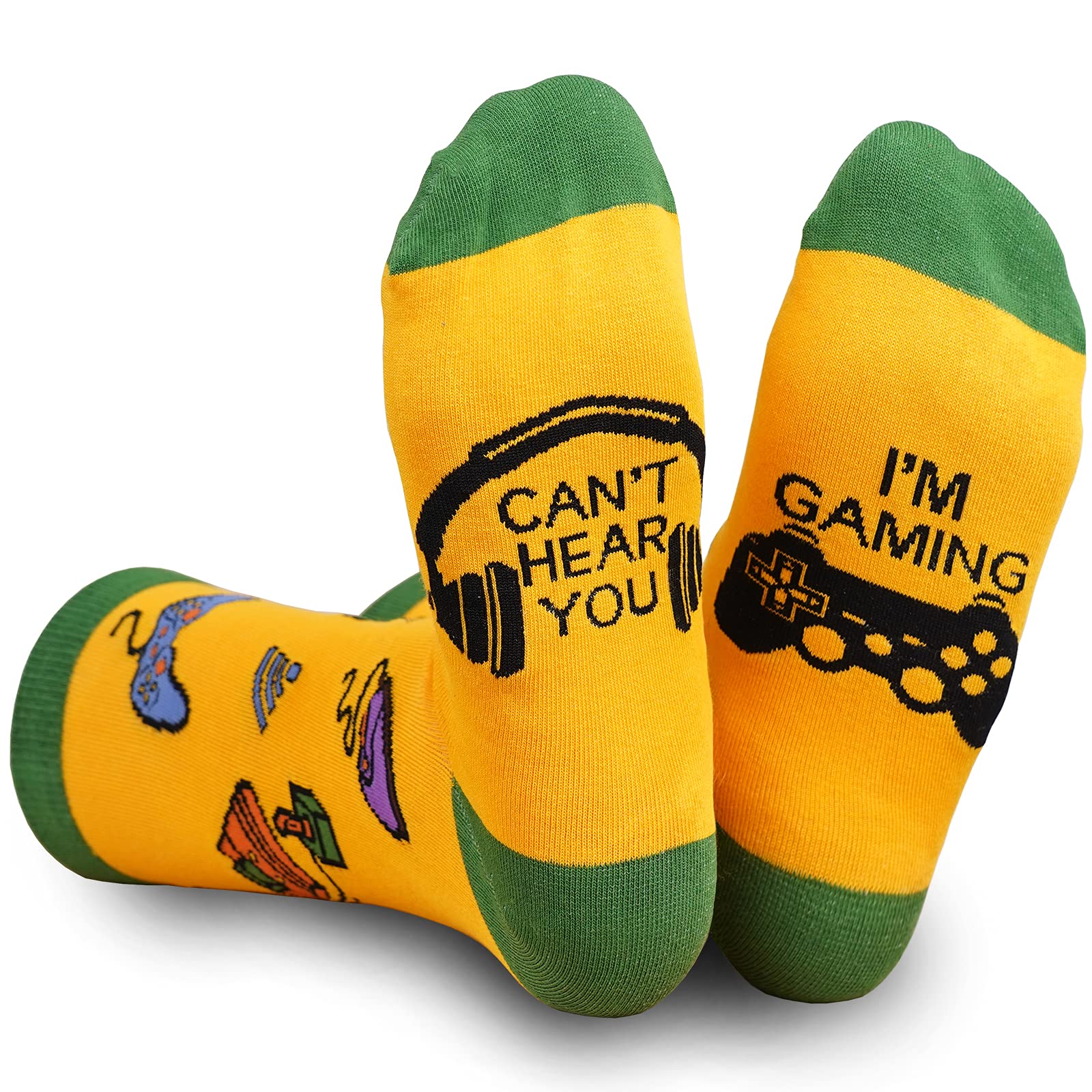 Funny Gaming Socks with Taco Pizza Design - Novelty Gift for Gamers & Food Lovers - Perfect for Women & Men - Great for Gaming Sessions, Parties & Relaxing at Home