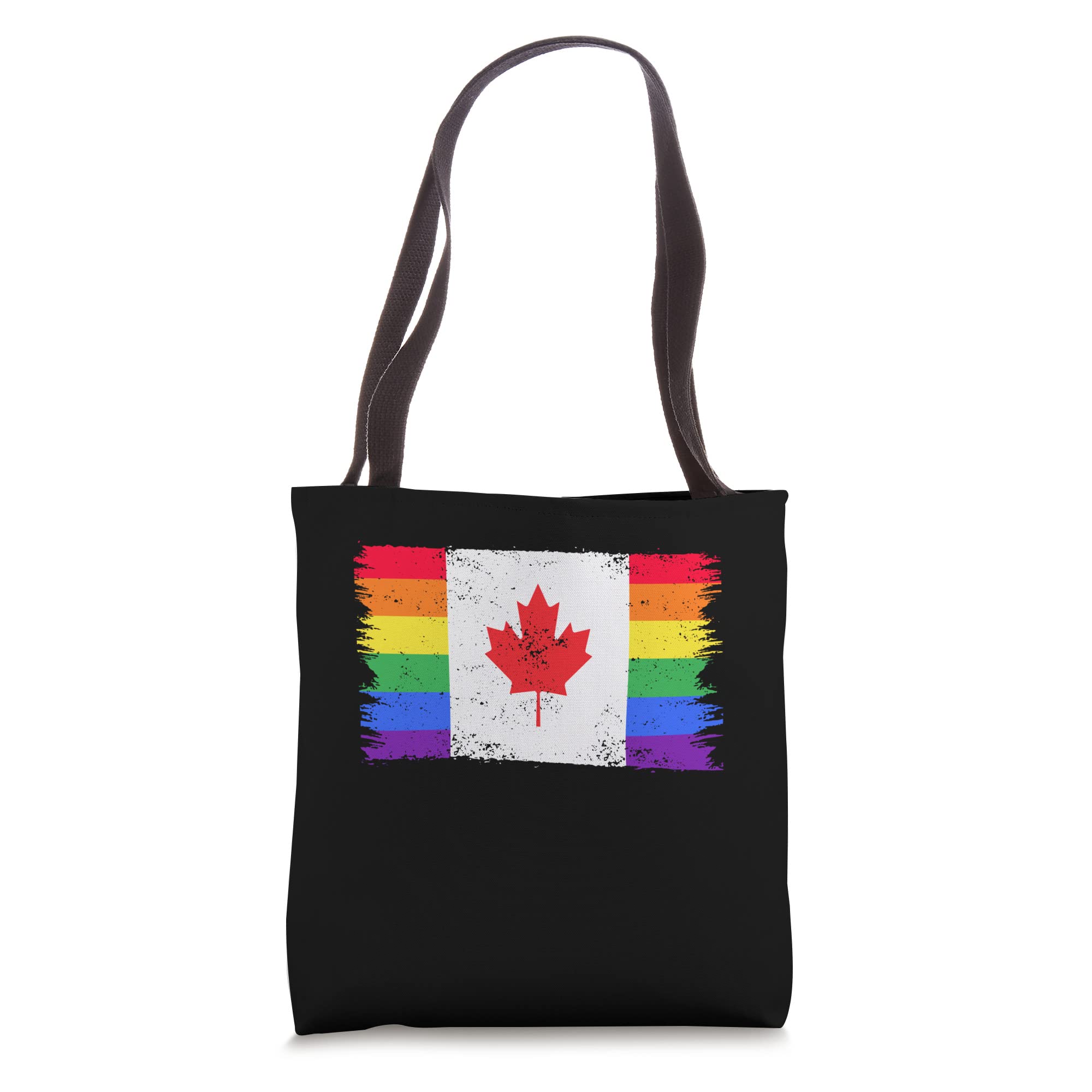 LGBTQ Rainbow Flag Canada Canadian Gay Pride Tote Bag - Durable Reusable Shopping Bag for Pride Parades, Beach Outings & Everyday Use