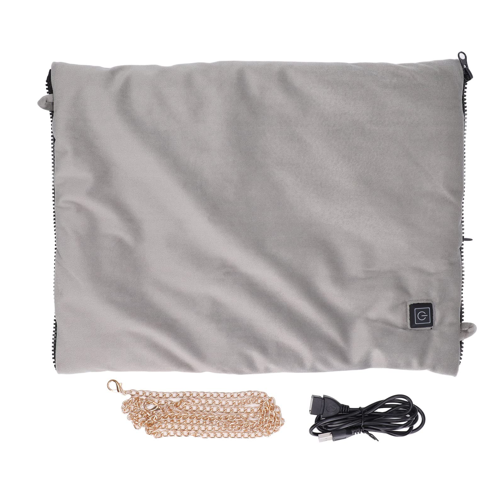 Zerodis Rechargeable Electric Hand Warmer - USB Portable Heating Pad for Cold Weather, Foldable Hand Warmer Pouch with Crossbody Strap (Grey) - Perfect for Outdoor Activities, Winter Sports, and Daily Commute