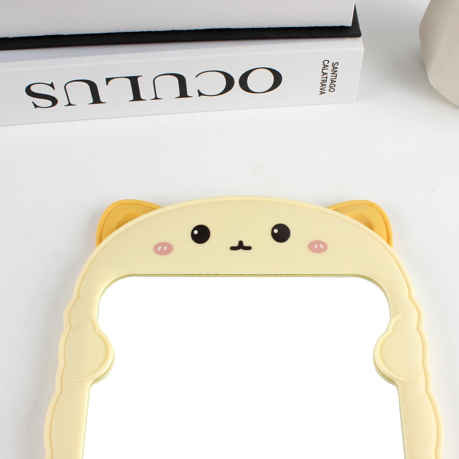 Cute Cartoon Cat Desk Mirror with Stand - Portable Vanity Mirror for Girls & Kids, Perfect for Bedroom, Bathroom, Dorm & Travel | TBWHL