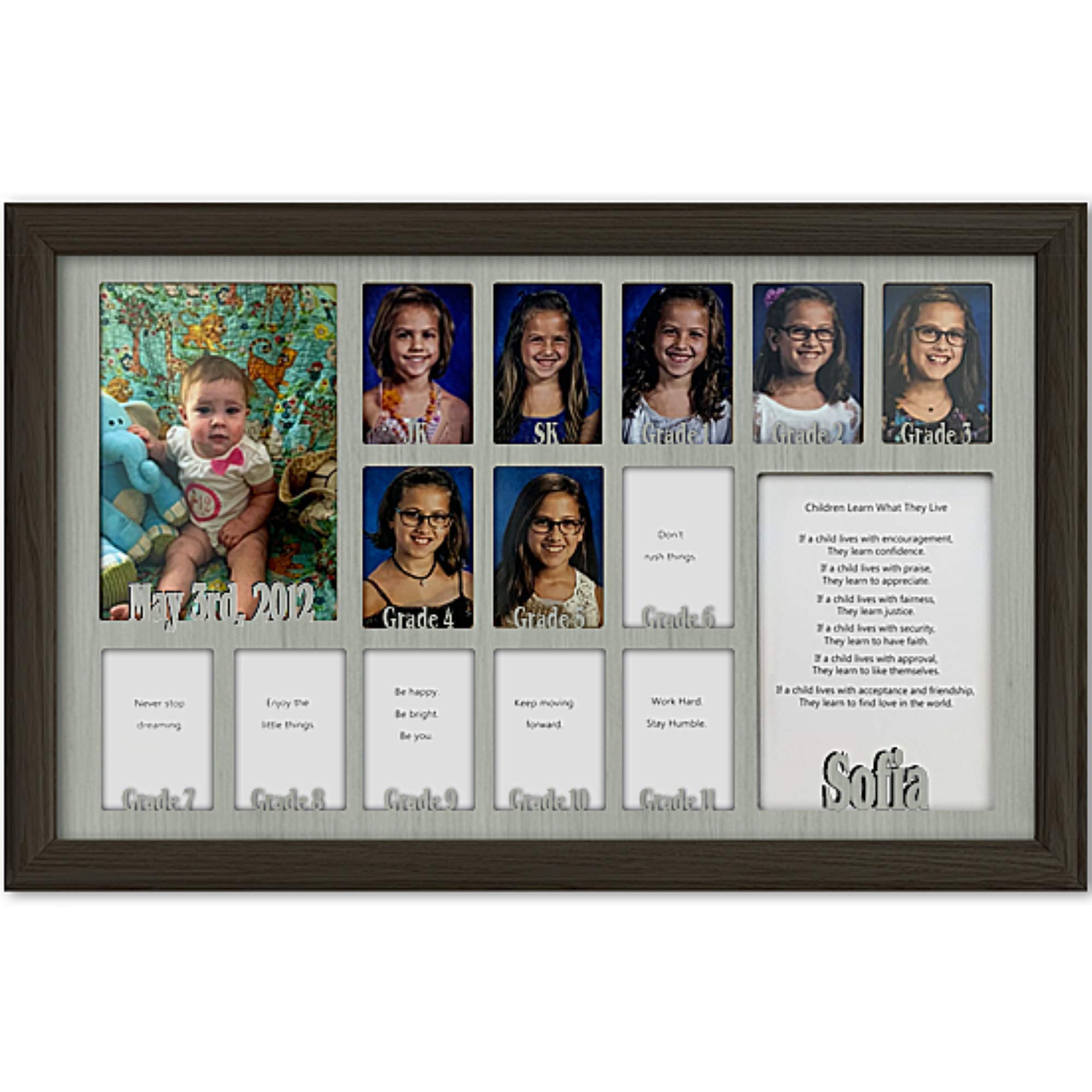 Personalized Northland School-Years Picture Frame - Custom Name Engraved, Holds 12 (2.5
