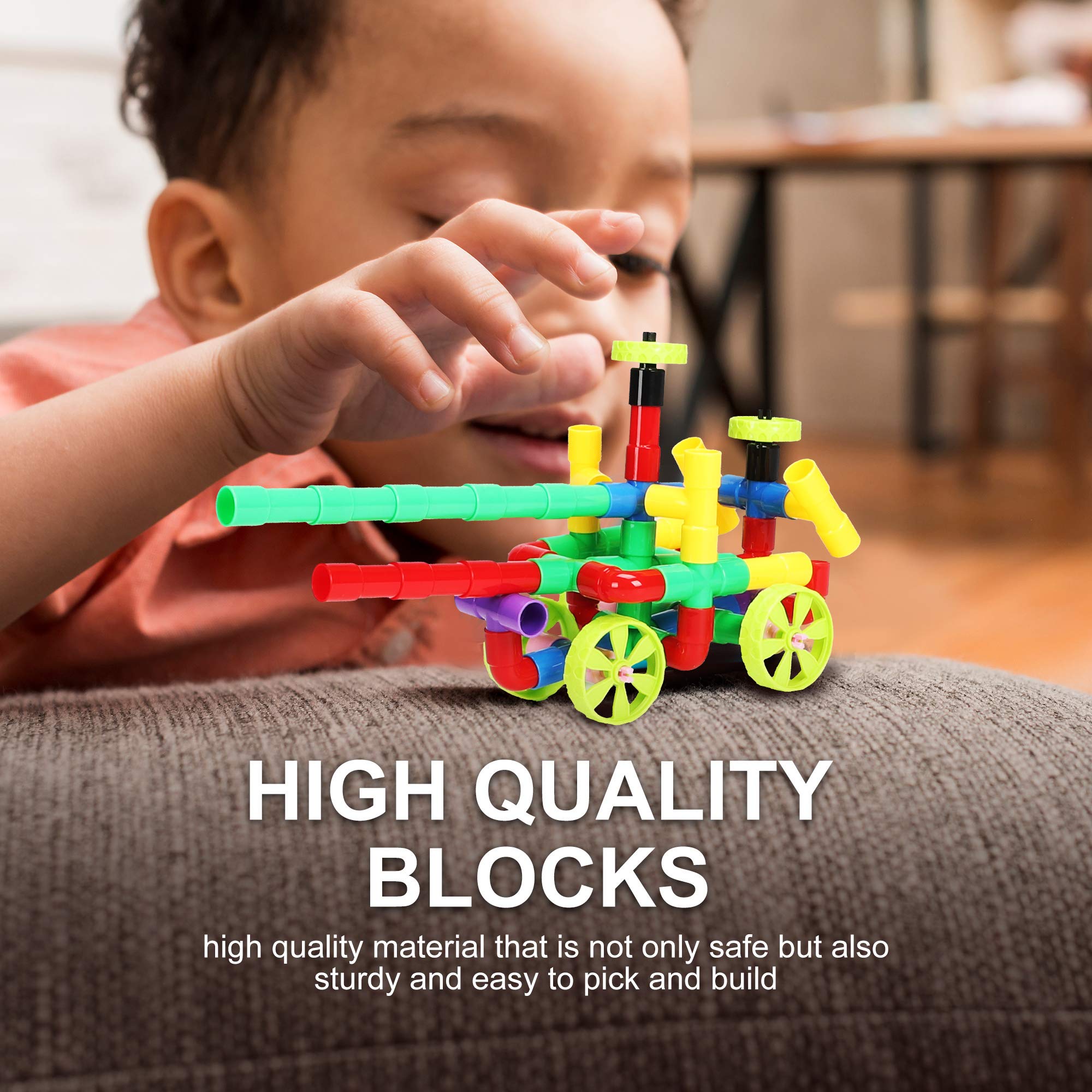 STEM Educational Building Blocks Toy Kit for Kids Ages 3-8 - Creative Construction Learning Toys for Toddlers & Preschool Boys & Girls - Perfect for Classroom, Birthday Gifts & Indoor Playtime Activities