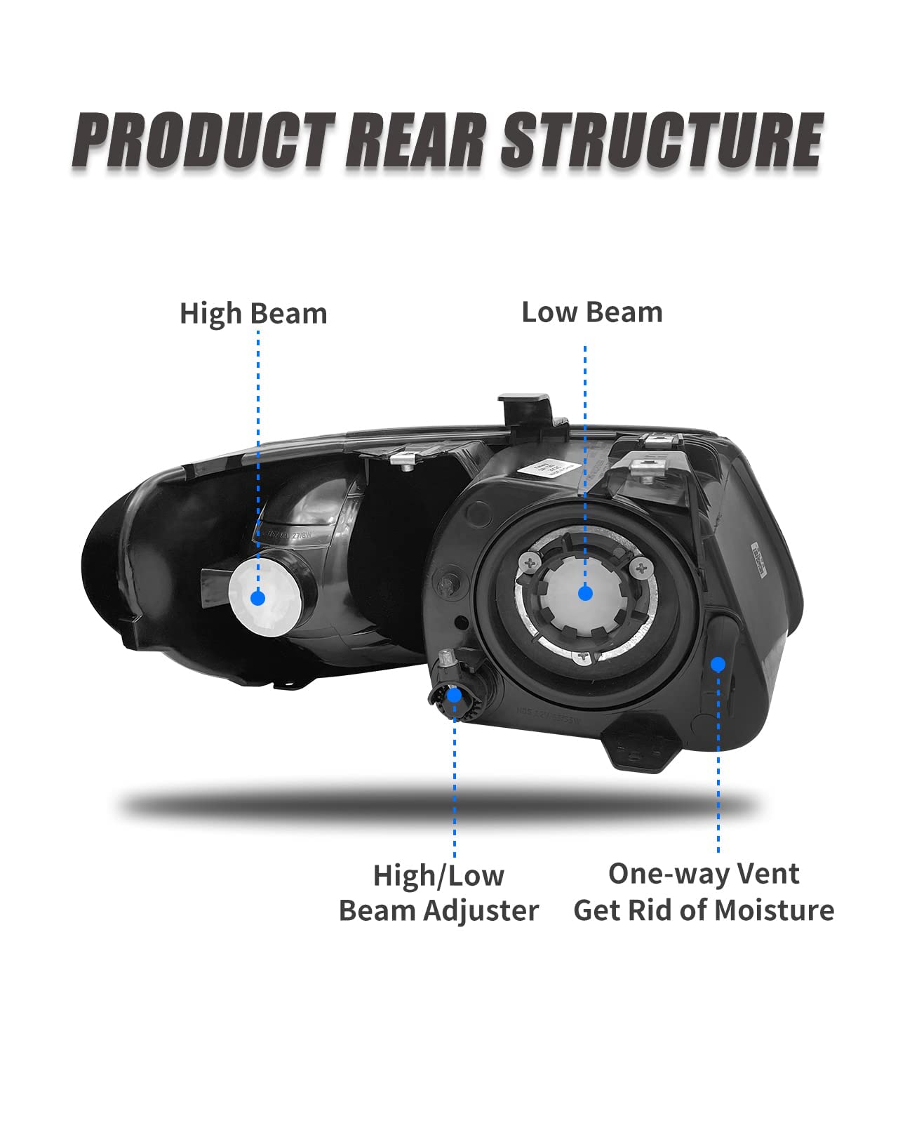2001-2007 Dodge Caravan Headlight Assembly - Compatible with 01-07 Dodge Caravan, 01-03 Chrysler Voyager, 01-04 Chrysler Town and Country, 05-07 Town & Country (Base Model Only) - Direct Replacement for Improved Night Visibility & Safety Driving