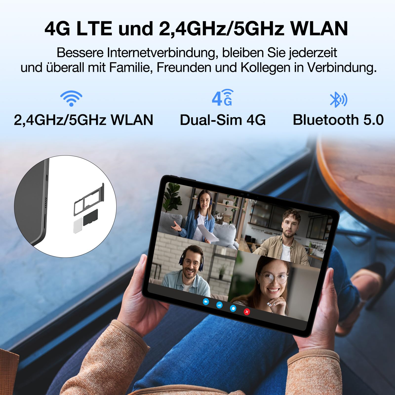 DOOGEE T20S 10.4 Inch Android Tablet with 15GB RAM (8+7) & 128GB ROM (Expandable to 1TB), Octa-Core T616 Processor, 4G LTE/5G WiFi, 2K FHD Display - Perfect for Work, Study, and Entertainment