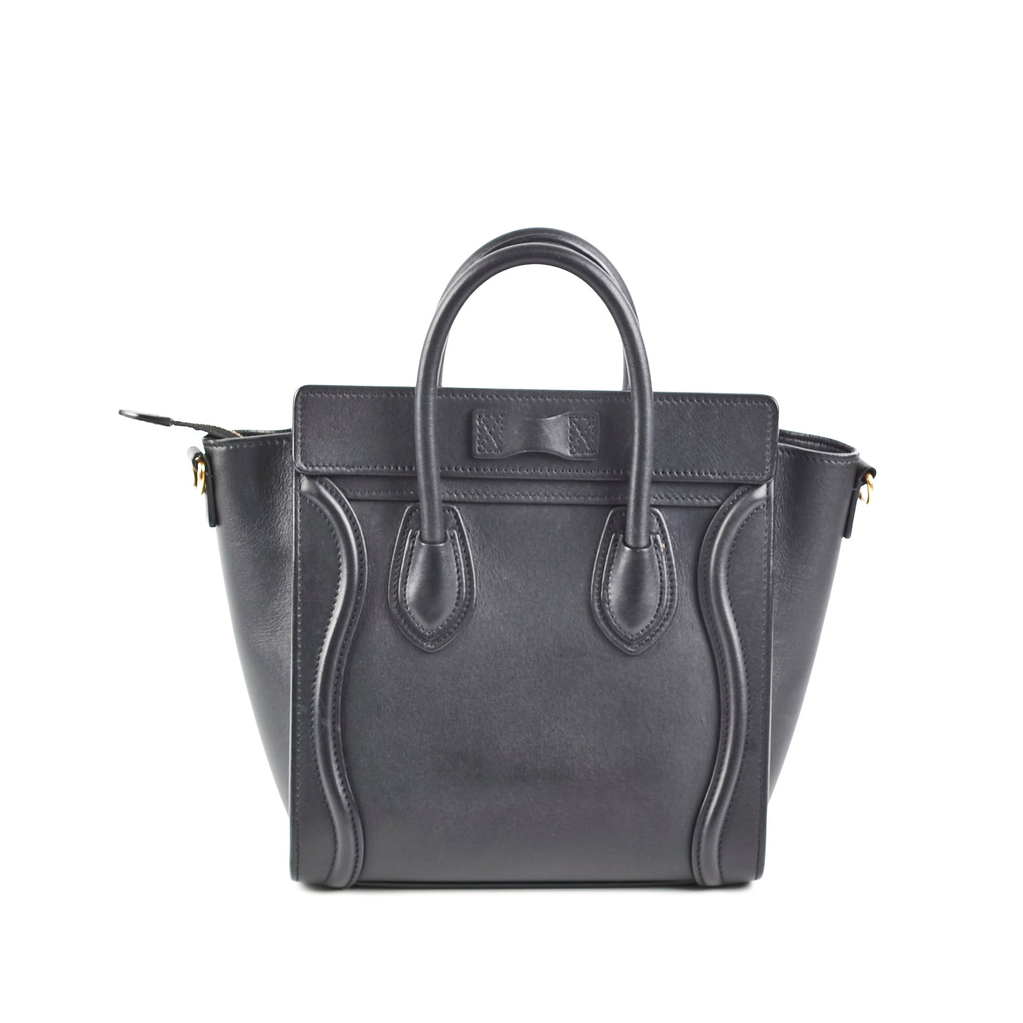Celine Luggage Nano Black Handbag - Luxury Leather Tote Bag for Women | Perfect for Work, Travel & Everyday Use