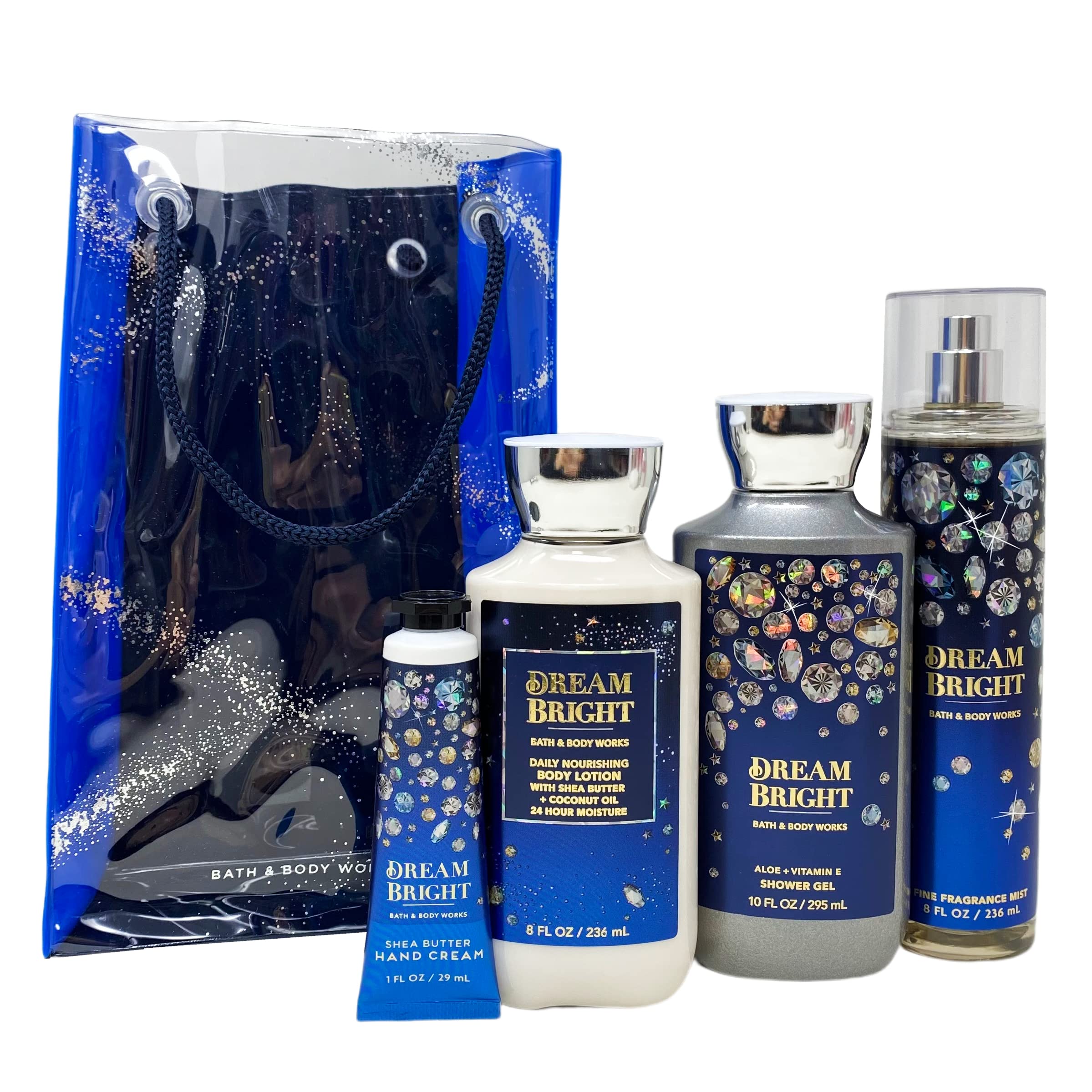Dream Bright Bath & Body Gift Set - Fragrance Mist, Body Lotion, Shower Gel & Hand Cream in Festive Gift Bag | Perfect for Holidays, Birthdays & Self-Care Moments