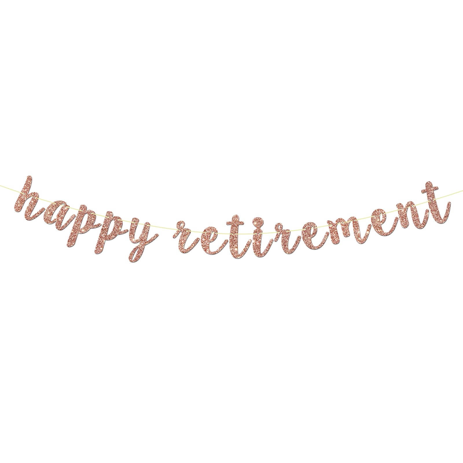 Rose Gold Happy Retirement Banner - Glitter Retirement Party Decorations, Retired Banner, Going Away & Farewell Party Supplies | Perfect for Office Celebrations, Home Decor & Milestone Events