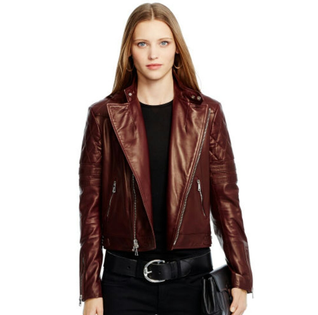 Captain Cory Women's Brown Square Fringed Bomber Lambskin Genuine Leather Jacket - Stylish Biker Jacket for Casual Outings, Motorcycle Rides & Night Out Fashion