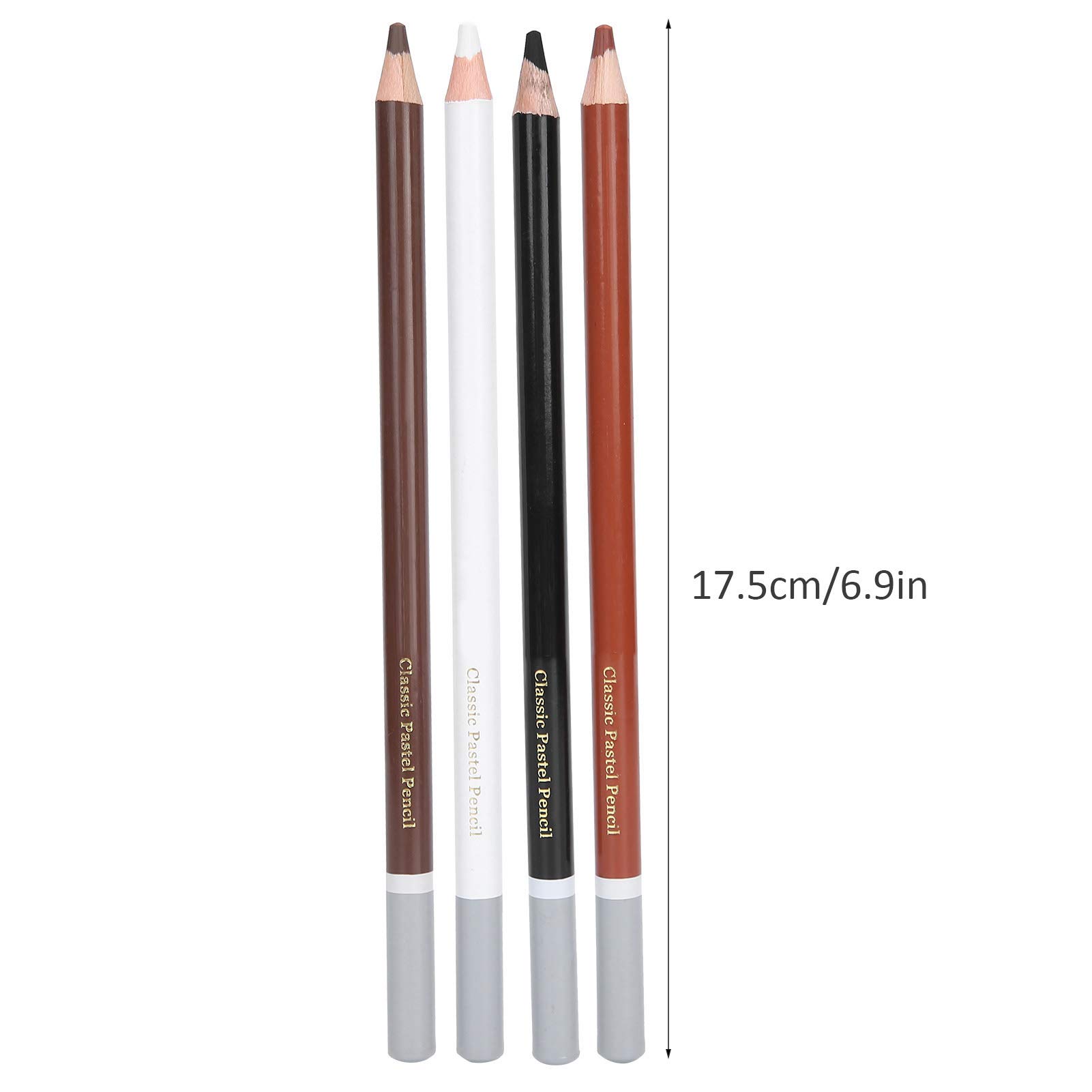 Professional 4PCS Charcoal Pencils Drawing Set - Soft/Hard Charcoal, White & Color Pencils for Sketching, Shading, Blending - Perfect for Artists, Students & Sketchbook Drawing