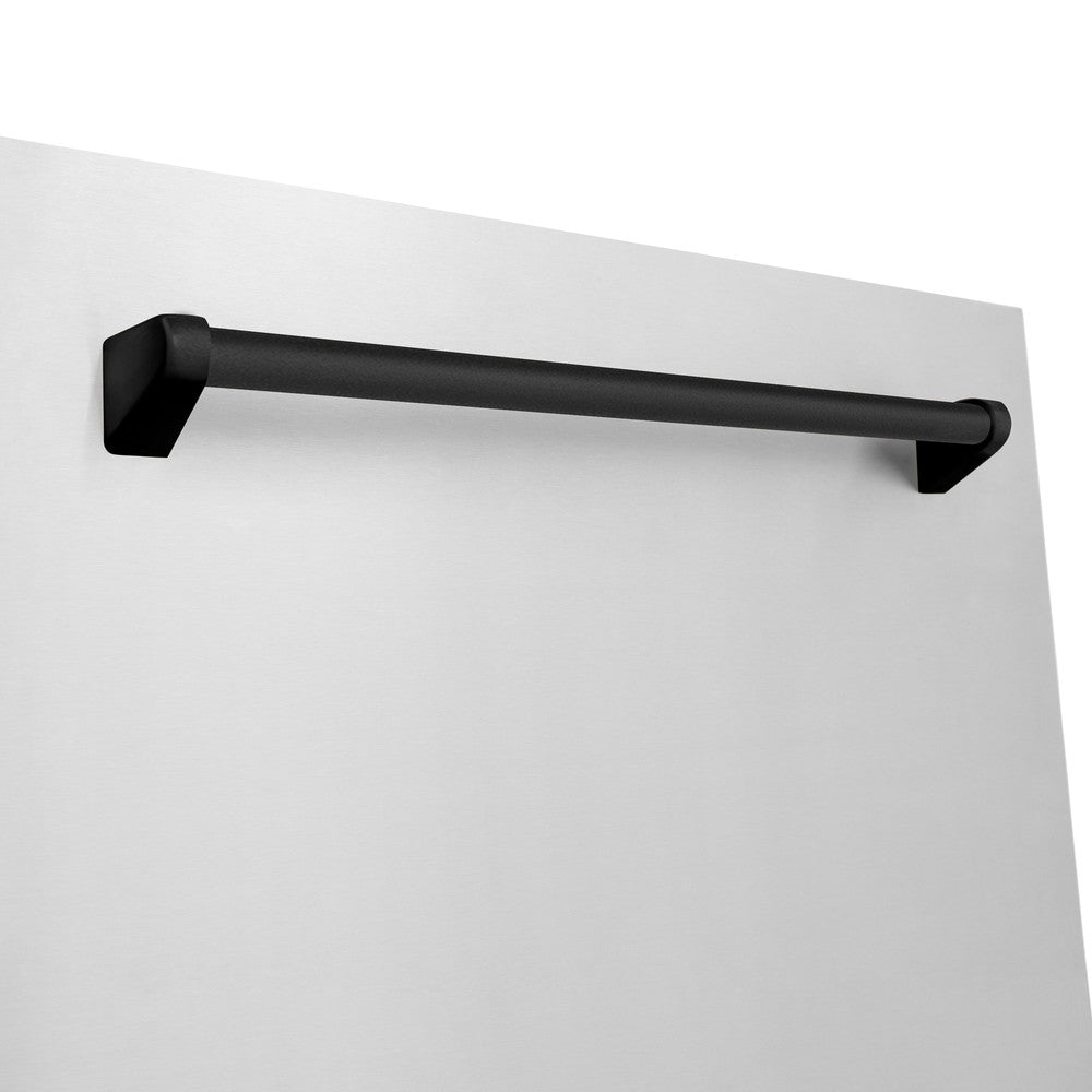 ZLINE Autograph Edition 24-inch Stainless Steel Dishwasher with Matte Black Handle - 3rd Rack, Top Touch Controls, 45dBa Ultra Quiet (DWMTZ 304 24 MB) - Perfect for Modern Kitchens & Open Concept Homes