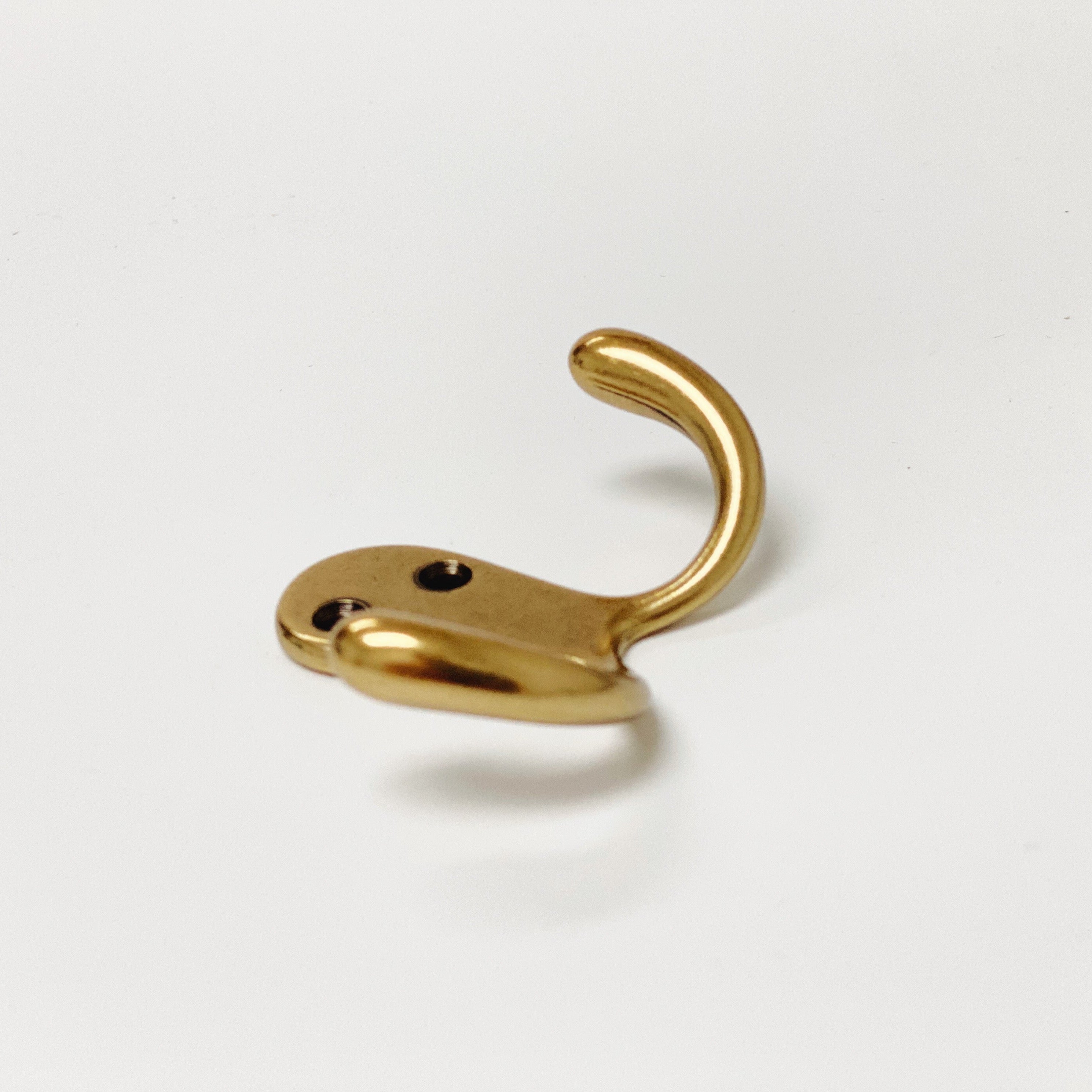Vintage Brass Wall Hook - Antique Brass Coat & Hat Hanger for Entryway, Bedroom, or Bathroom Organization