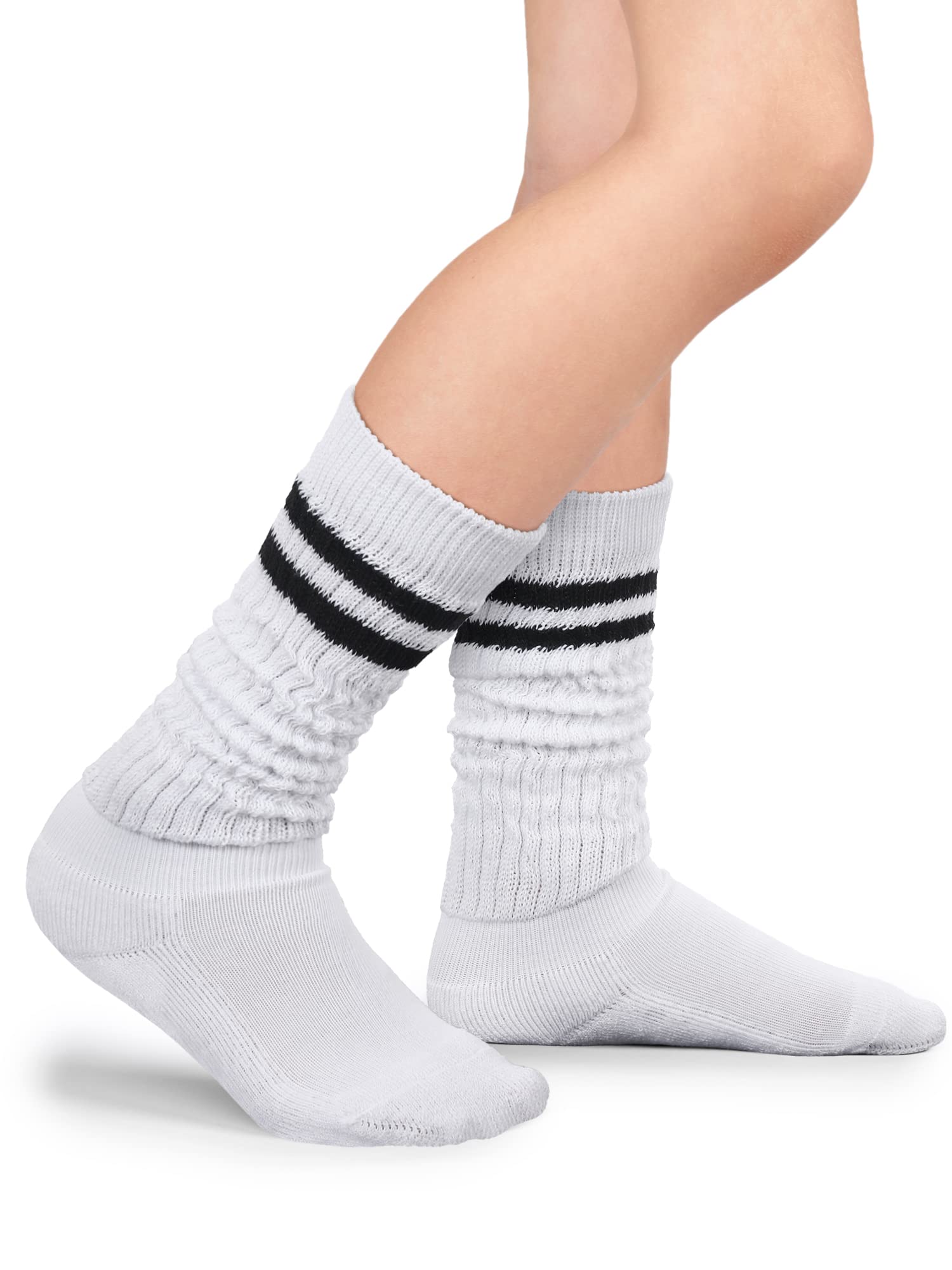 Bencailor 6 Pairs Women's Slouch Socks - Soft Cotton Knit Scrunch Stacked Boot Socks for Women & Men - Perfect for Casual Wear, Boots & Winter Outfits