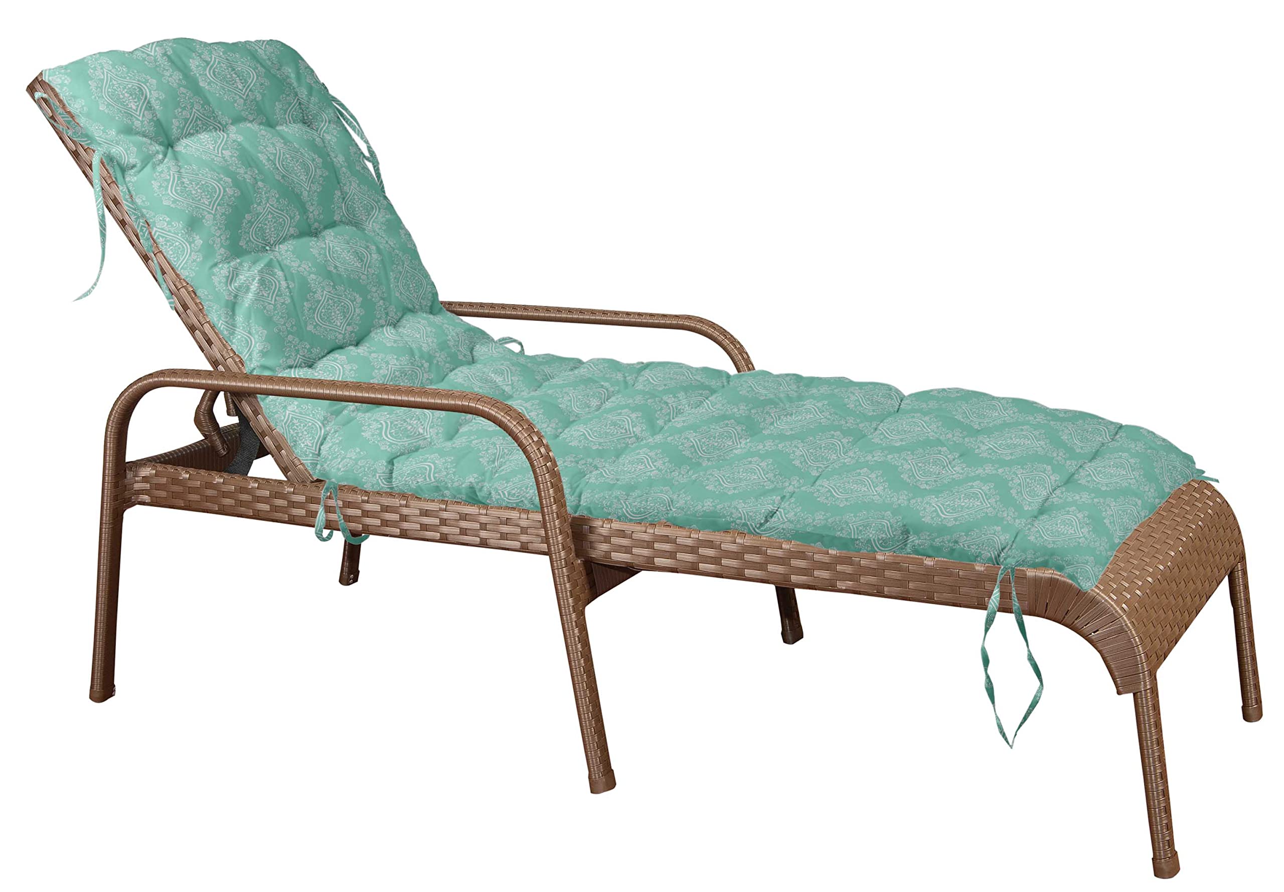 Quilted Thick Padded Seat Cushion for Rocking Chair, Sofa & Recliner - 74x23 Inch Outdoor Garden Bench Cushion with Ties - Aquamarine Blue - Perfect for Patio, Deck & Terrace Relaxation