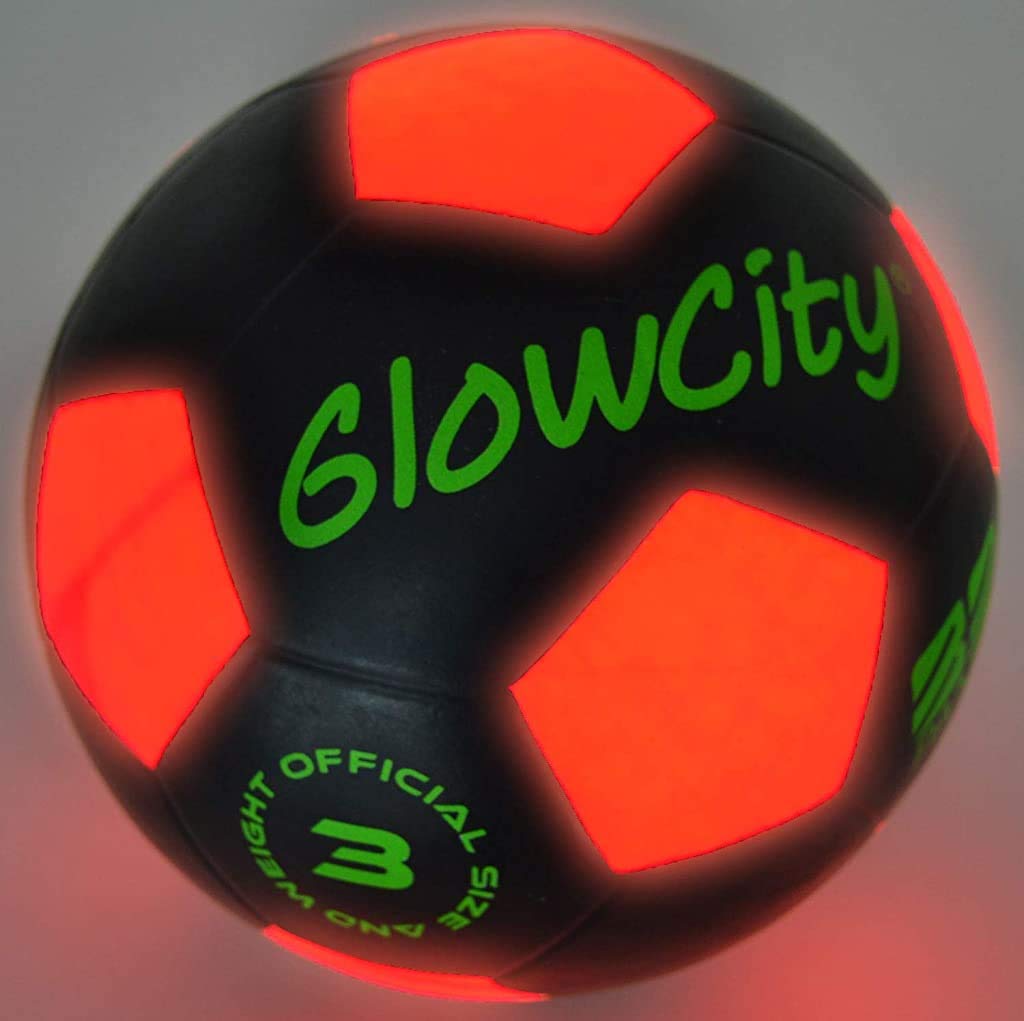 GlowCity LED Light Up Soccer Ball - Glow in The Dark Indoor/Outdoor Football with 2 Bright LED Lights | Pre-Installed Batteries Included | Perfect Gift for Teens & Kids | Night Games, Backyard Play, Birthday Presents