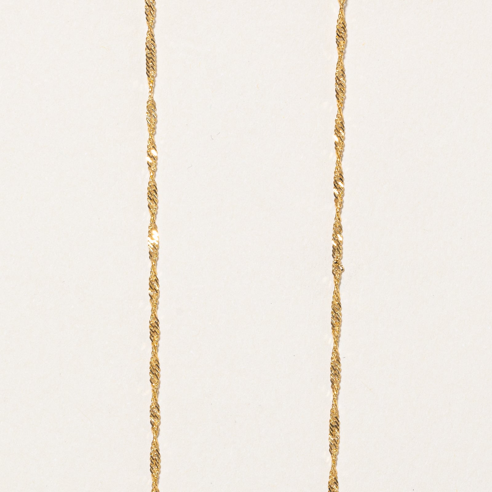 15K Yellow Gold Singapore Chain Necklace - 1.45mm Thin Rope Chain - 16 Inch Length - Perfect for Layering, Gift Giving & Everyday Elegance