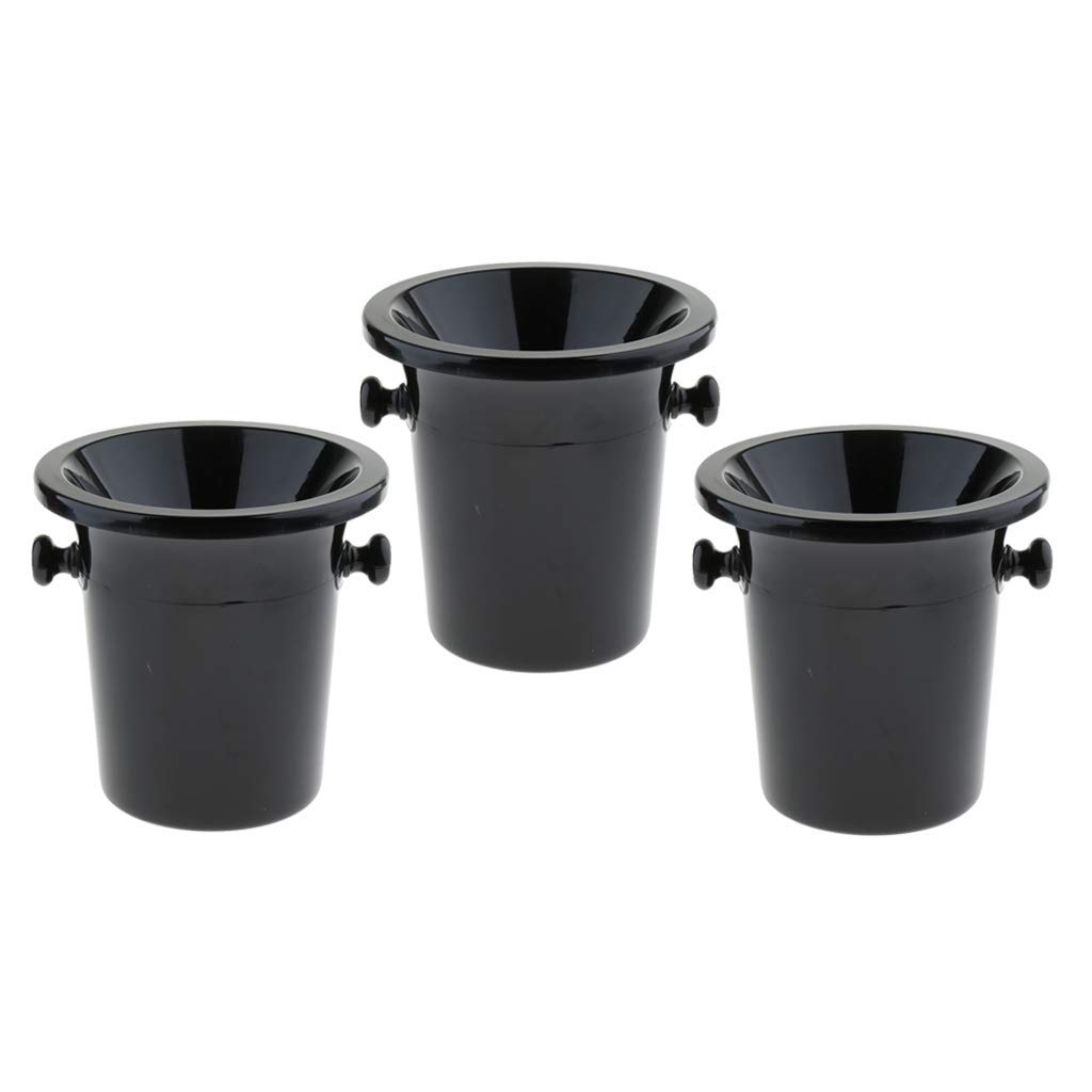 3-Piece Black Plastic Champagne Wine Spittoon Set - 3L Capacity with Funnel for Tastings, Events & Sommelier Use - Durable & Portable Wine Accessories
