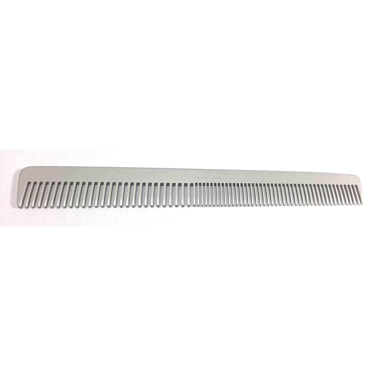 Swedish Crown Professional Hair & Beard Cutting Comb - Anti-Static Aluminum Comb with Fine & Wide Teeth (15.5cm) - Unisex for All Ages - Perfect for Stylists, Barbers & Home Use - Great for Hair Cutting, Beard Grooming & Salon Styling
