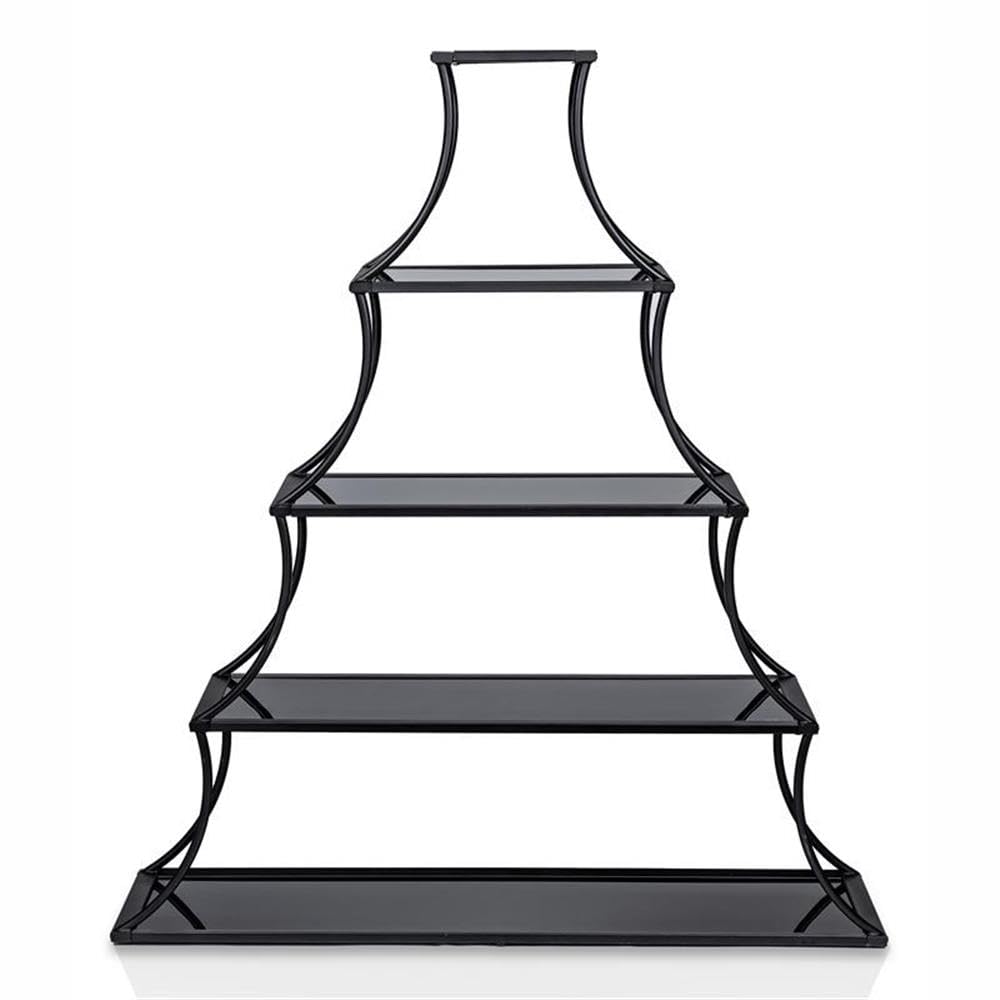 Furniture of America Kladden Industrial Metal 5-Shelf Bookcase in Sand Black - Sturdy Storage for Books, Decor & Office Supplies | Perfect for Home, Office & Library Organization