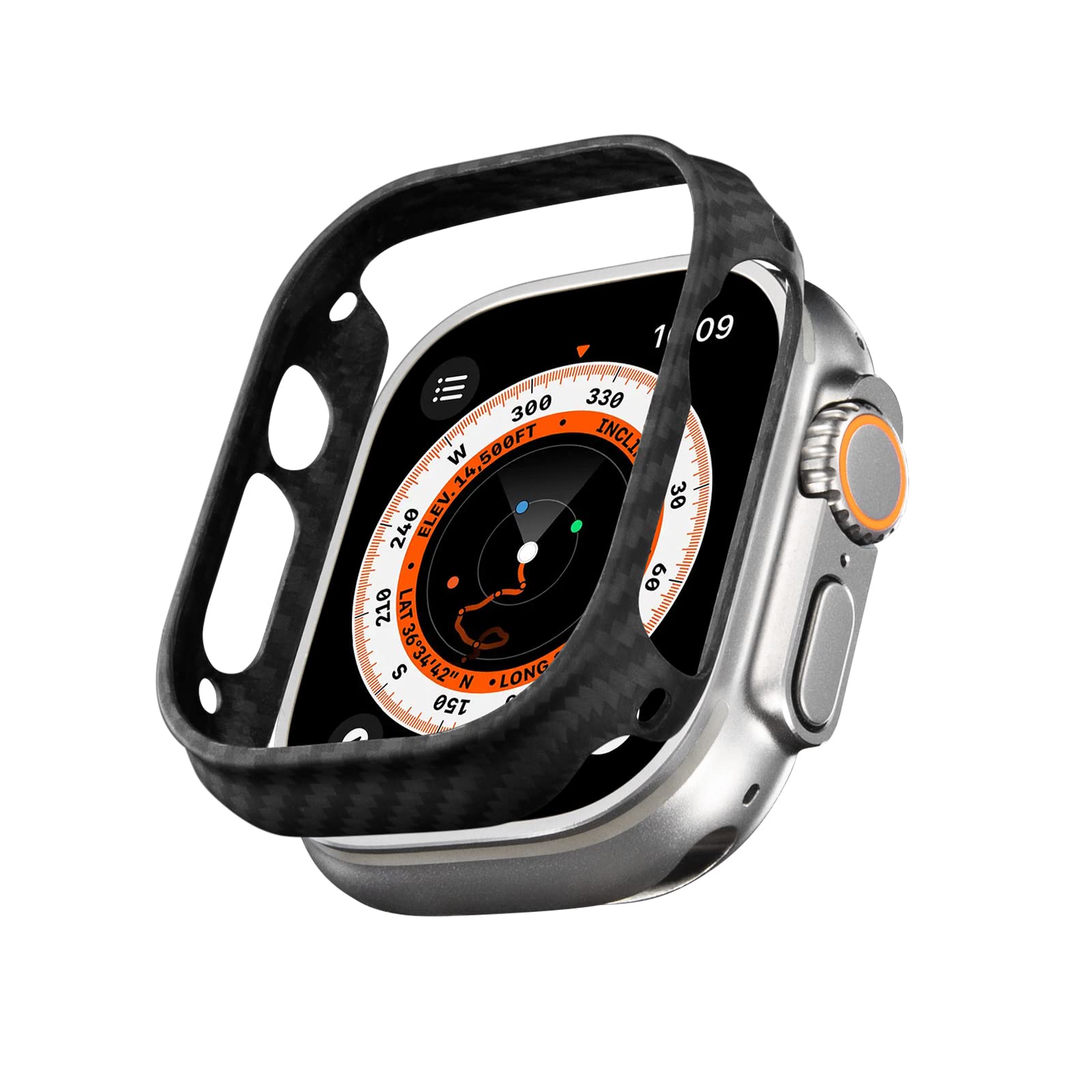 PITAKA Slim Aramid Fiber Case for Apple Watch Ultra 2/Ultra 49mm - Minimalist Protective Cover for Gym, Outdoor & Everyday Use [Air Case]