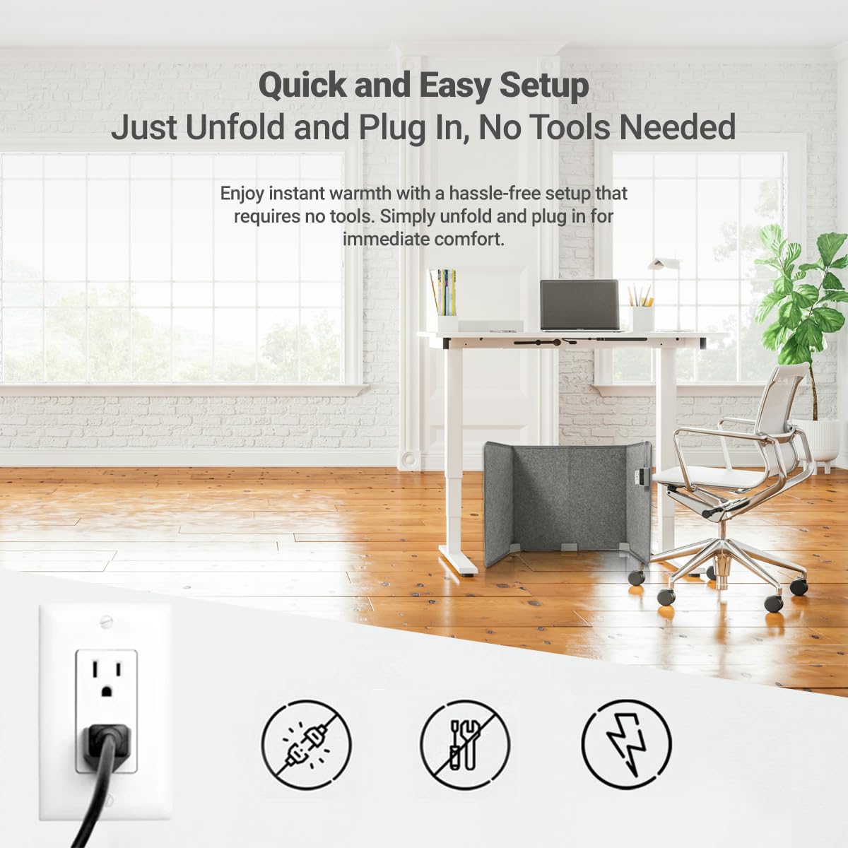 Under Desk Heater for Legs and Feet - Silent, Energy Efficient Personal Space Warmer with Adjustable Thermostat & Timer - Perfect for Home Office, Workstation & Winter Comfort