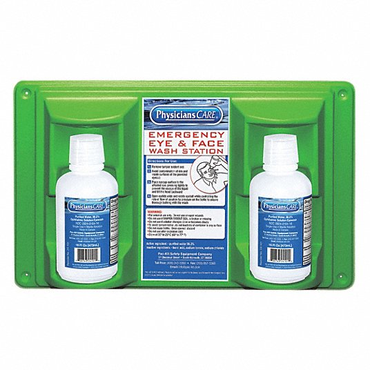 Physicianscare 54611 Emergency Eye Wash Station - (2) 16 oz Bottles, 2 Year Shelf Life, 17.5