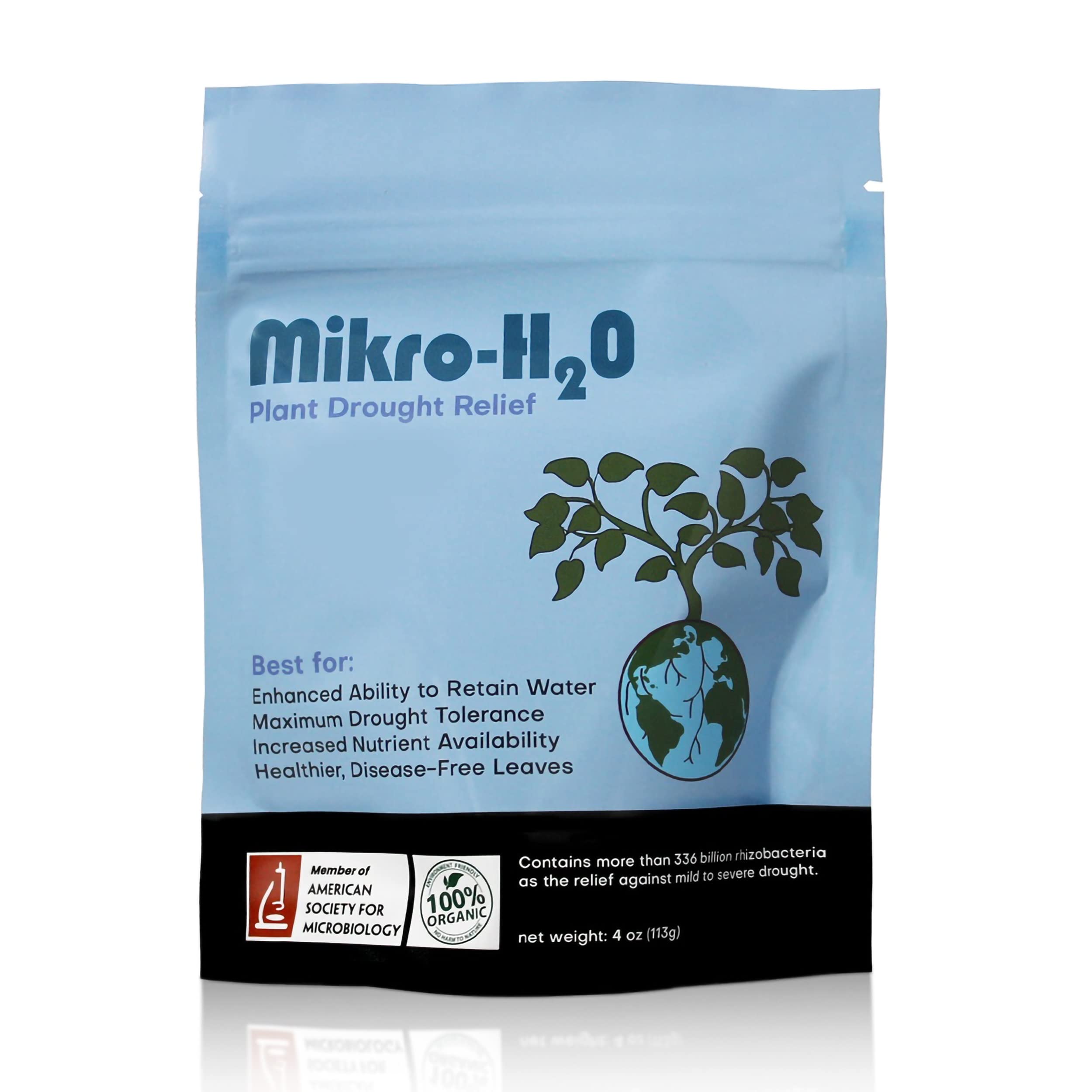 Premium Mikro-H2O Plant Probiotics - Organic Growth Booster for Healthier Plants | Enhances Water Retention in Roots & Soil | Drought-Resistant Solution (4 oz) | Ideal for Indoor Plants, Gardens & Dry Climates