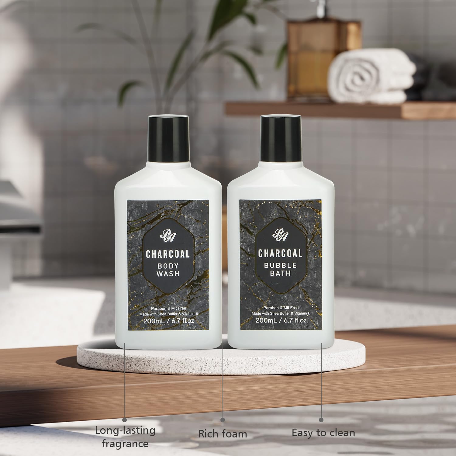 Premium 15-Piece Spa Gift Set for Men & Women - Bamboo Charcoal Scented Body Wash, Bubble Bath, Bath Soak & Manicure Kit | Luxury Birthday Gifts for Him, Dad, Boyfriend | Relaxing Home Spa Experience & Self-Care Essentials