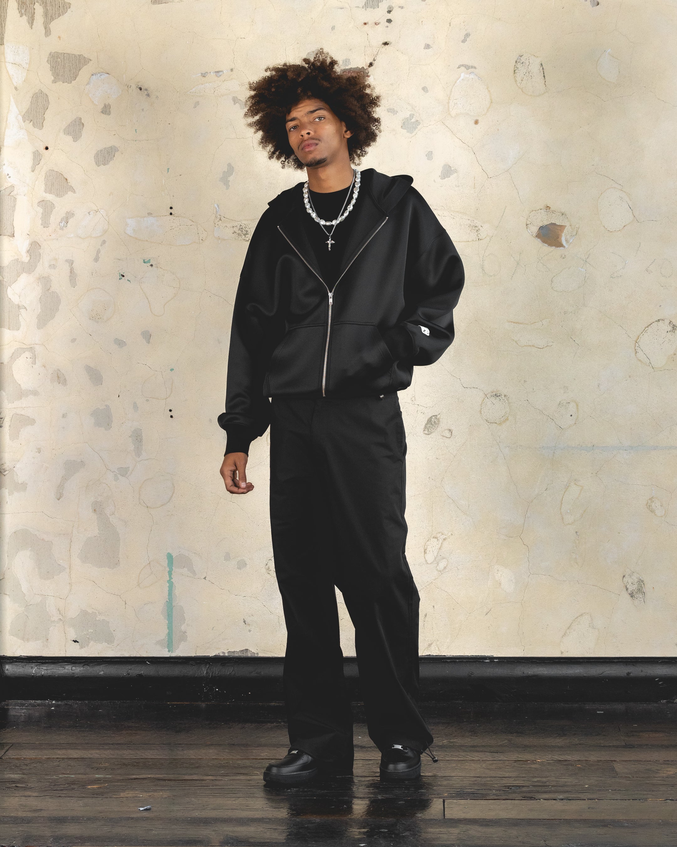 404 Function Zip Hoodie for Men & Women - Black Full Zip Fleece Jacket for Outdoor, Gym & Casual Wear