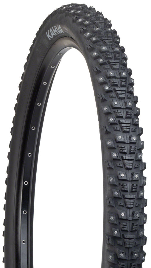 45NRTH Kahva Winter Bike Tire 29 x 2.25 Inch with 252 Carbide Steel Studs - Clincher, Steel Bead, 33 TPI - Black - Perfect for Snow & Ice Cycling, Fat Tire Bikes, Mountain Biking in Extreme Cold Conditions