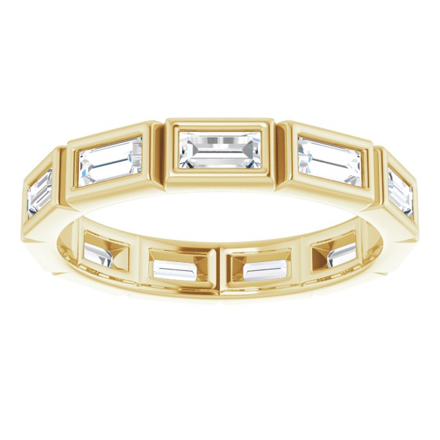1.54 Carat Straight Baguette Diamond Eternity Band Ring - 14K White Gold Wedding Anniversary Gift for Her