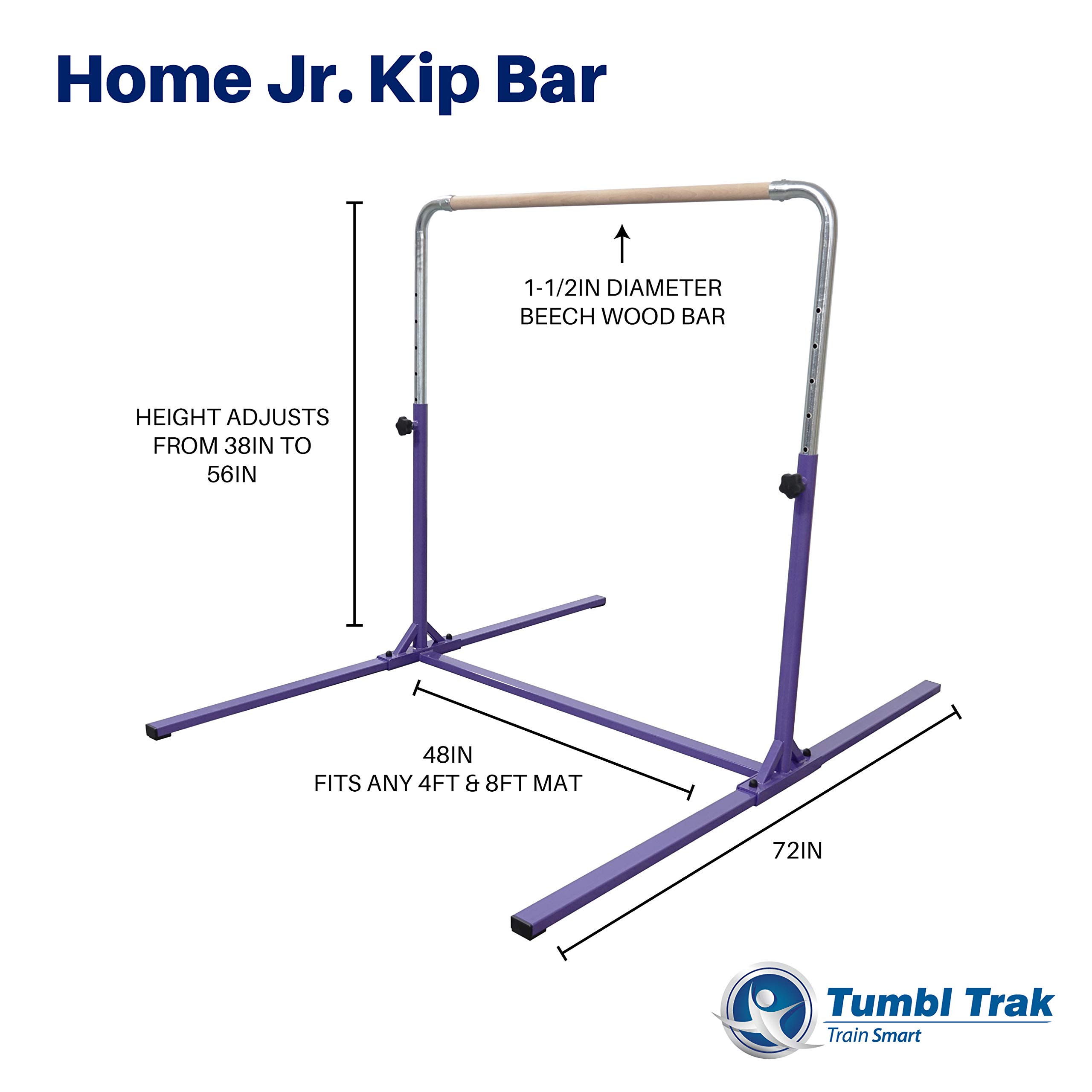 Tumbl Trak Adjustable Junior Kip Bar for Home Gymnastics Training – Perfect for Kids' Practice & Gym Workouts – Ideal for Home, Backyard & Indoor Training