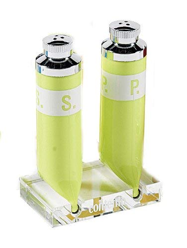 Contento 4028126188071 Green Pepper & Salt Shaker Set - Durable Kitchen Spice Dispenser for Home, Restaurant & Outdoor Dining - Perfect for Tabletop Seasoning & Cooking Essentials