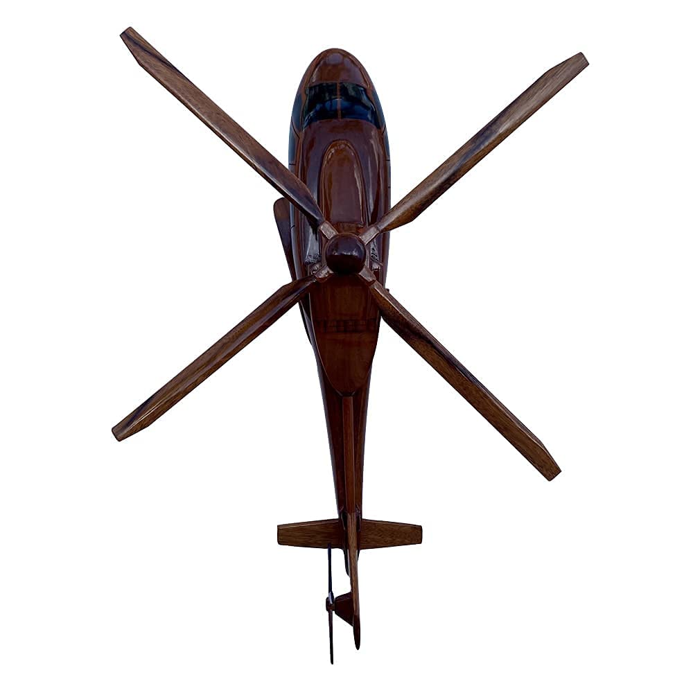 Sikorsky S-76 Mahogany Wood Desktop Helicopter Model - Collectible Aircraft Display for Office Desk, Home Decor & Aviation Enthusiasts