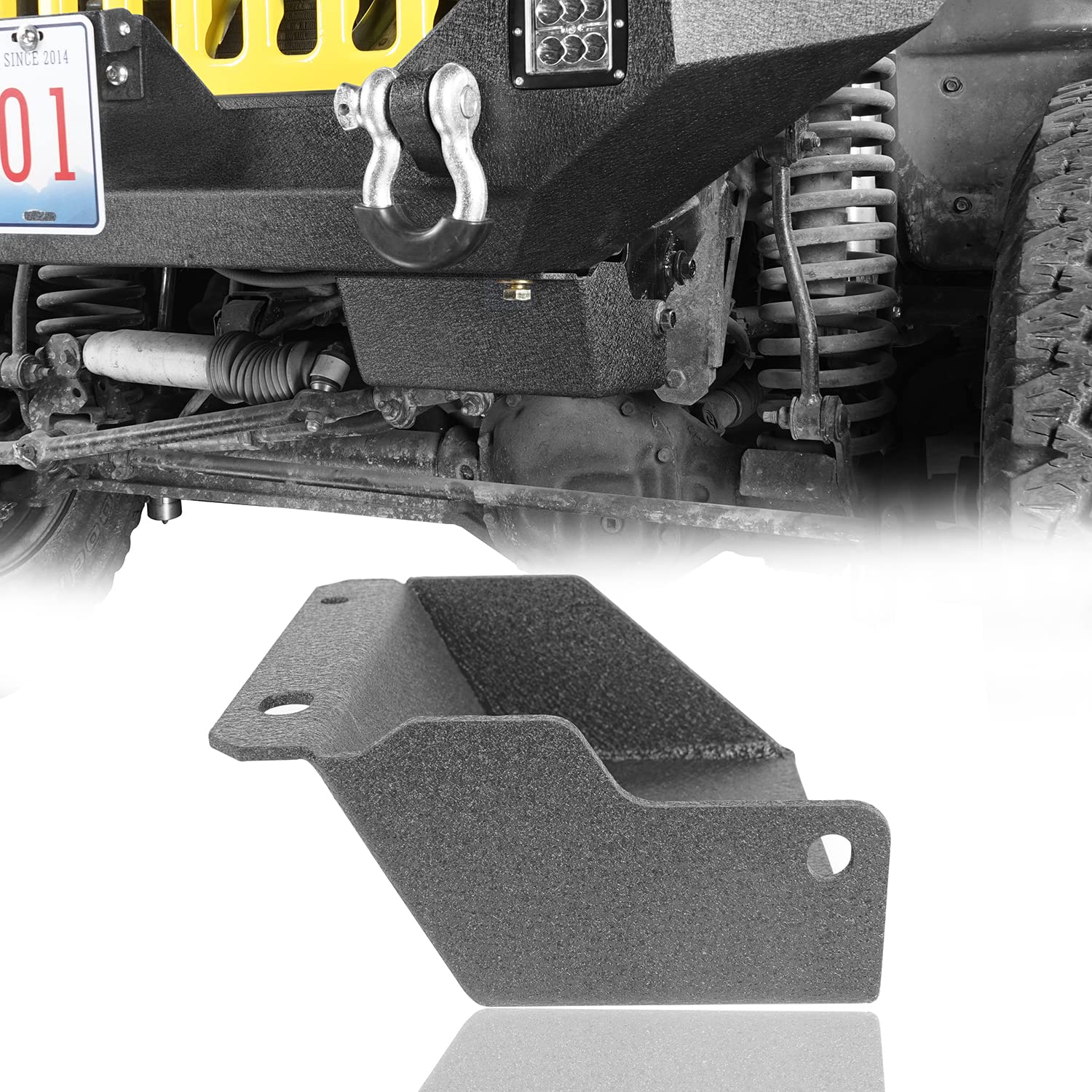 Hooke Road Heavy Duty Steering Box Skid Plate Brace for 1997-2006 Jeep Wrangler TJ - Off-Road Protection & Reinforcement for Rock Crawling & Trail Adventures