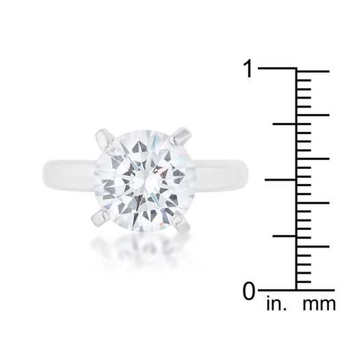 1.04 Carat CZ Solitaire Ring in Rhodium - Classic Elegant Engagement Ring for Women, Perfect for Proposals, Anniversaries & Special Occasions