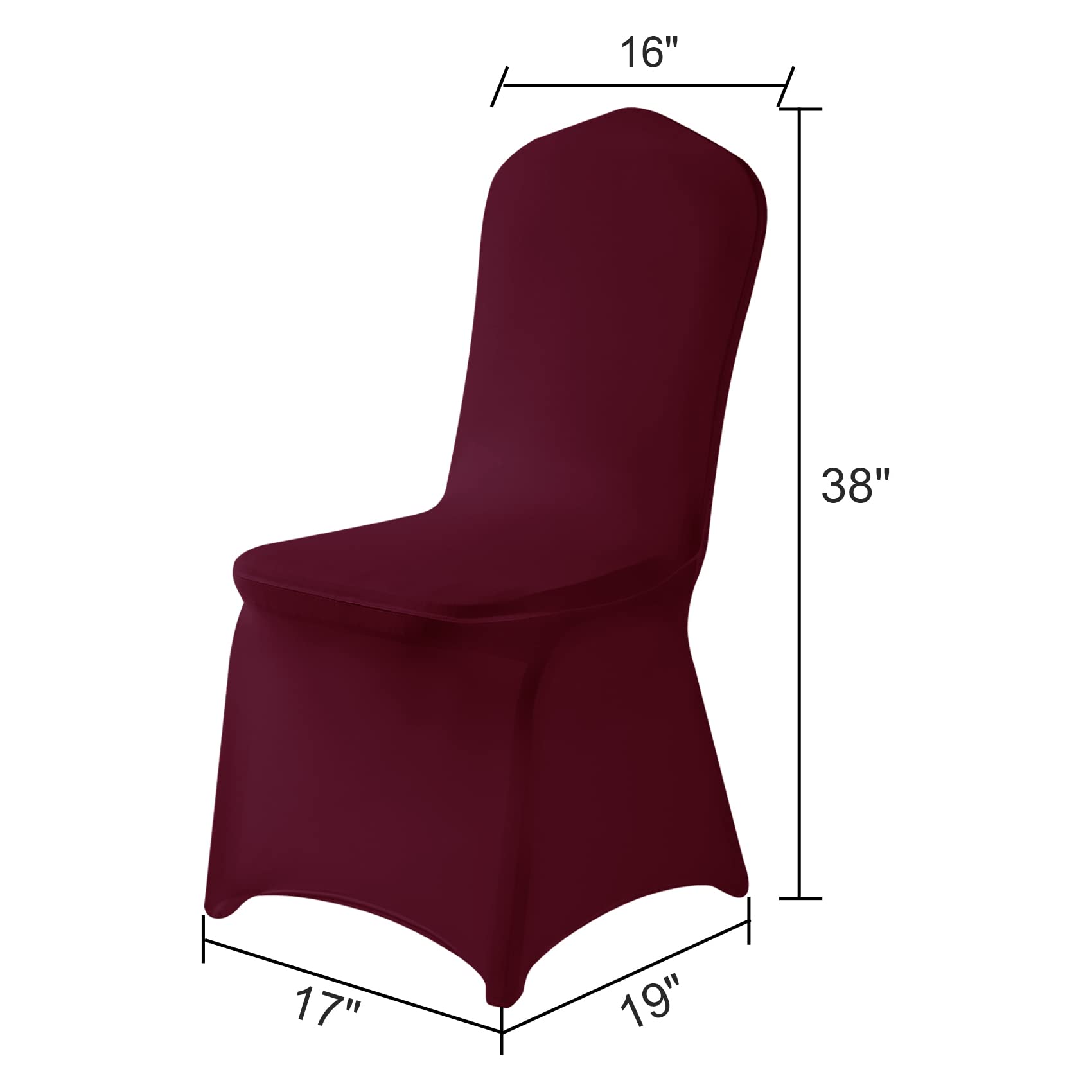 12PCS Spandex Stretch Chair Covers - Washable & Removable Slipcovers for Living Room, Party, Banquet, Wedding & Hotel Events (Burgundy Red) - Perfect for Home Decor, Event Planning & Furniture Protection