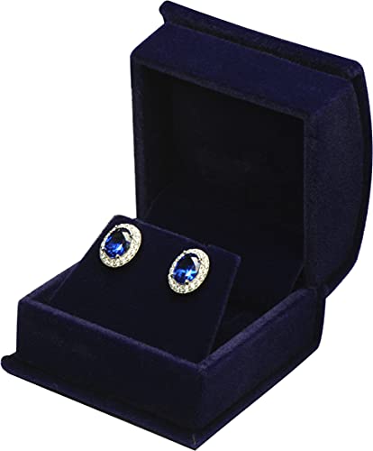 Navy Blue Earring Necklace Box