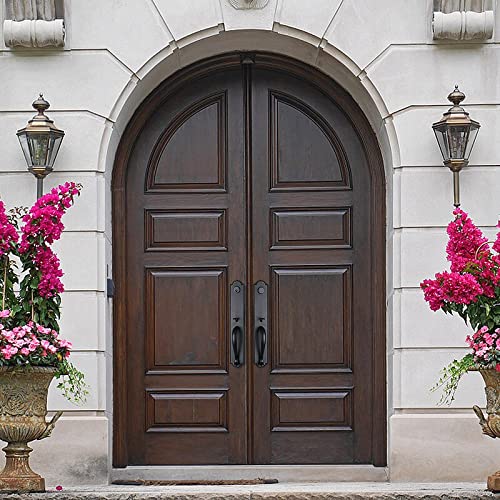 Matte Black Double Door Handle Set with Lever - Keyed & Dummy Entry Door Hardware (ZSCY-MDHST2018DB-SET) - Perfect for Modern Homes, Offices & Commercial Buildings