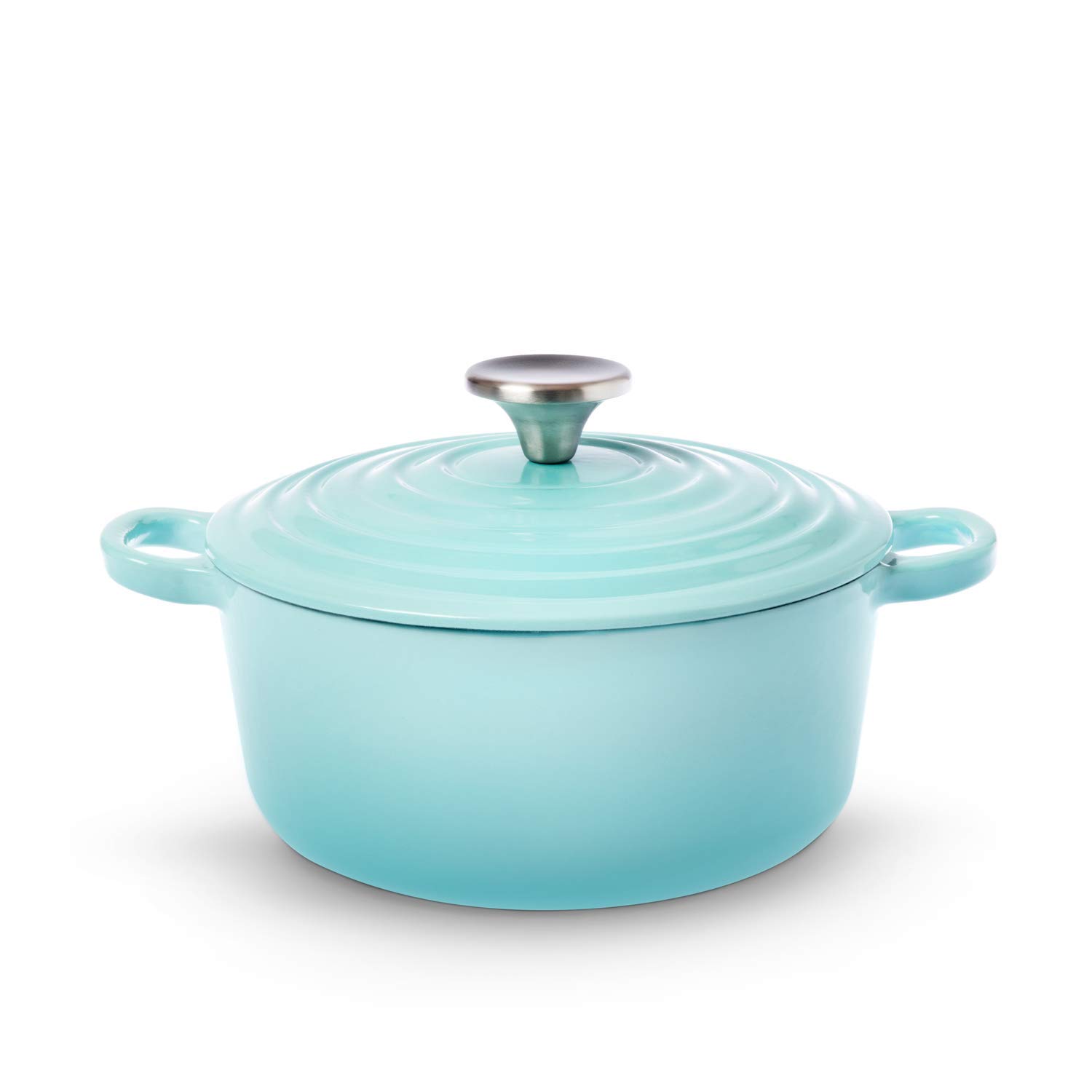 Premium Enameled Cast Iron Dutch Oven 2.7 Quart - Blue Ceramic Cookware for Baking, Braising & Slow Cooking - Perfect for Soups, Stews & Artisan Bread