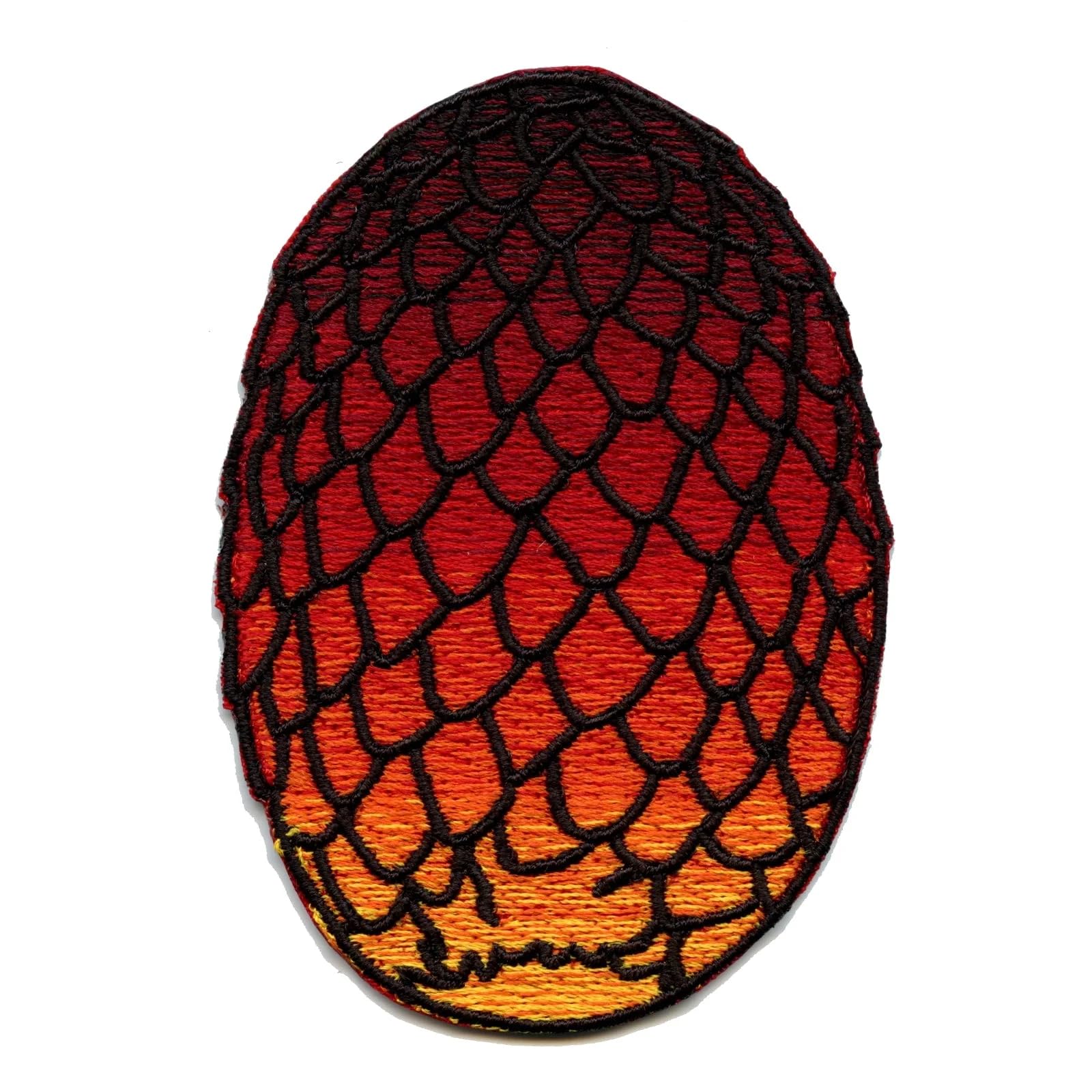 Red Dragon Egg Iron On Patch for DIY Clothing & Costume - Embroidered Applique for Jackets, Bags, Hats - Perfect for Cosplay, Halloween & Medieval Fantasy Outfits