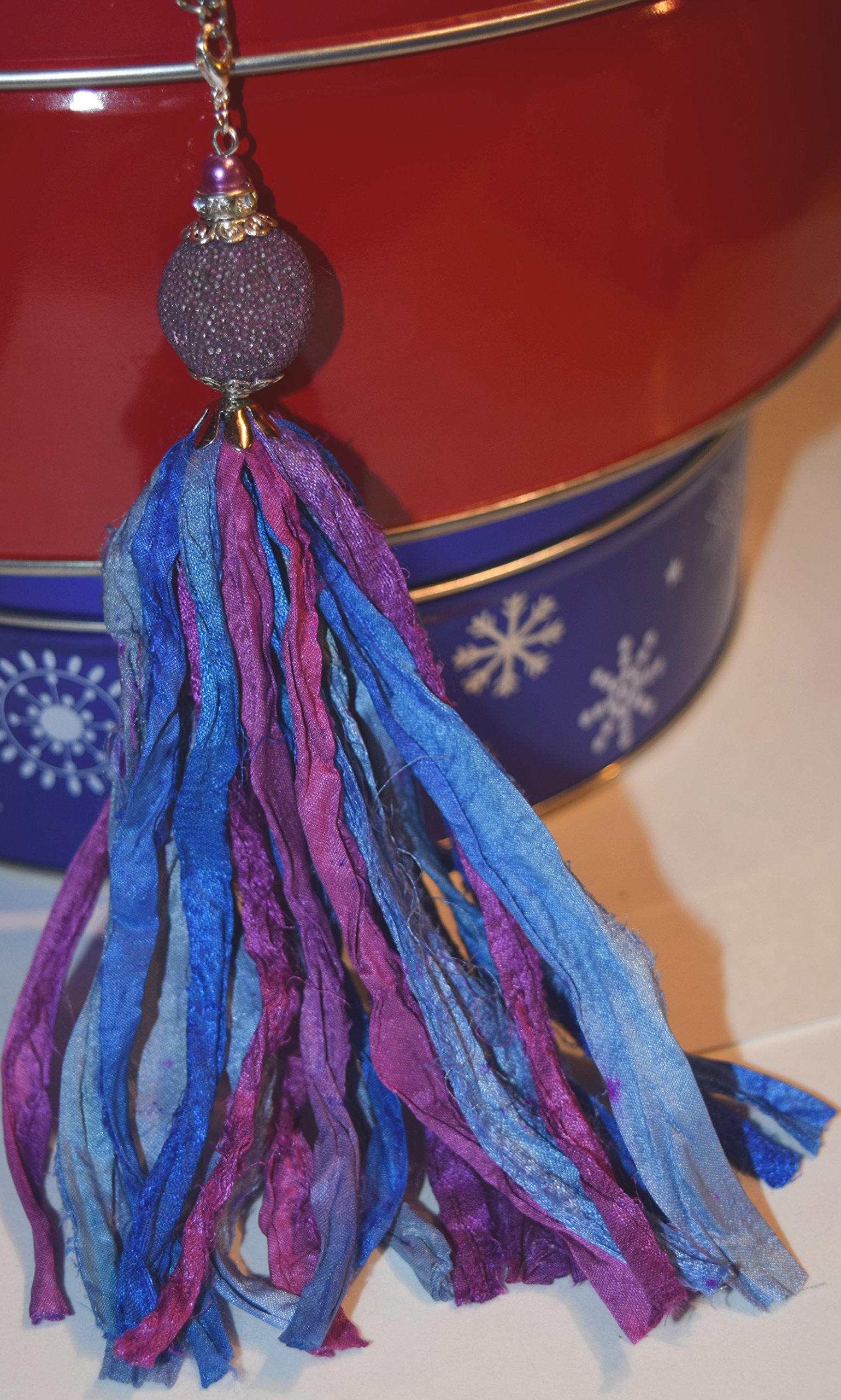 100g Recycled Sari Silk Ribbon Yarn - Mulberry Pink for Knitting, Crochet & DIY Crafts | Eco-Friendly Handmade Fiber for Scarf Making, Jewelry & Home Decor
